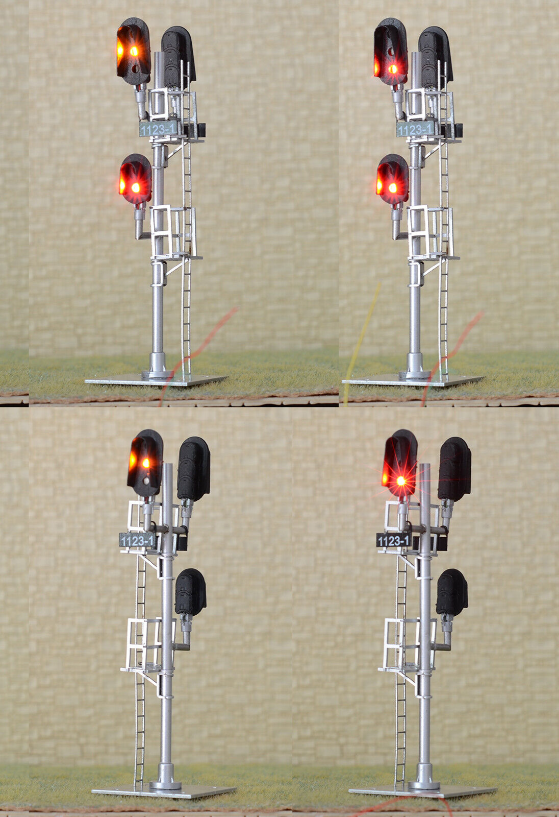 1 x HO scale model 3 colors block Darth Vader signal snow shield 3 heads #F332AR