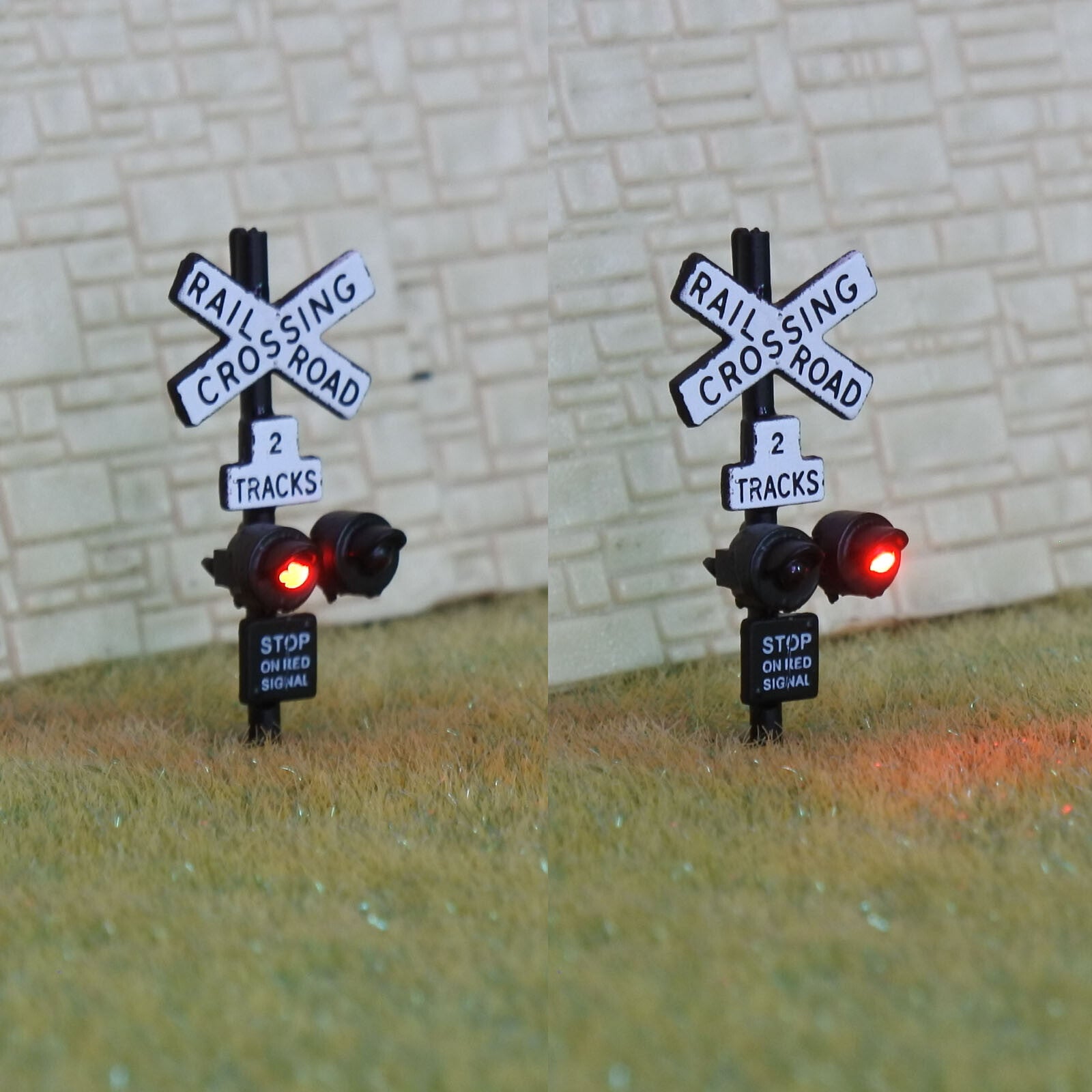 1 x N scale model railroad grade crossing signal light LED made black #csnBL6X