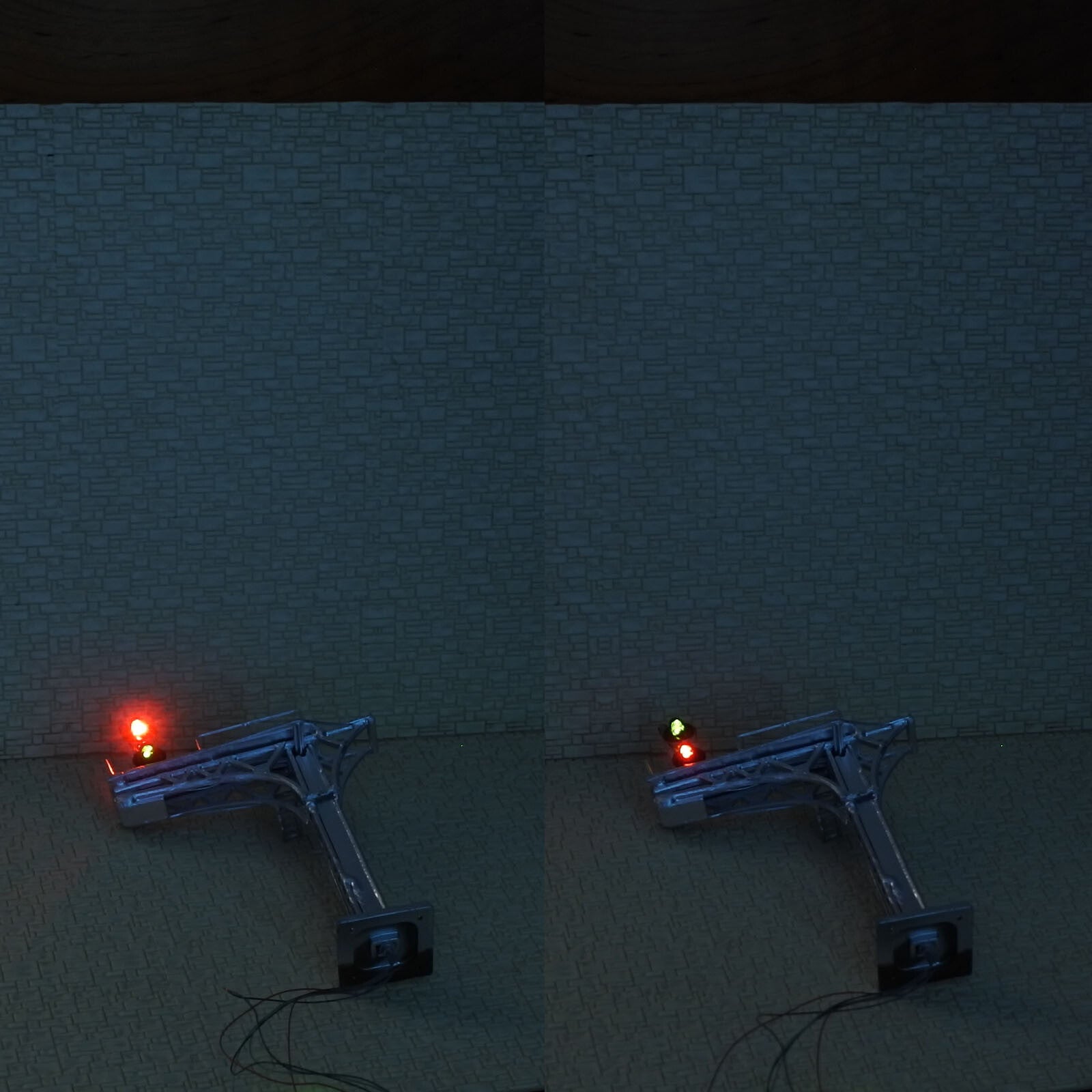 1 x HO OO block searchlight cantilever signal bridge bi-colors 1 track metal T22