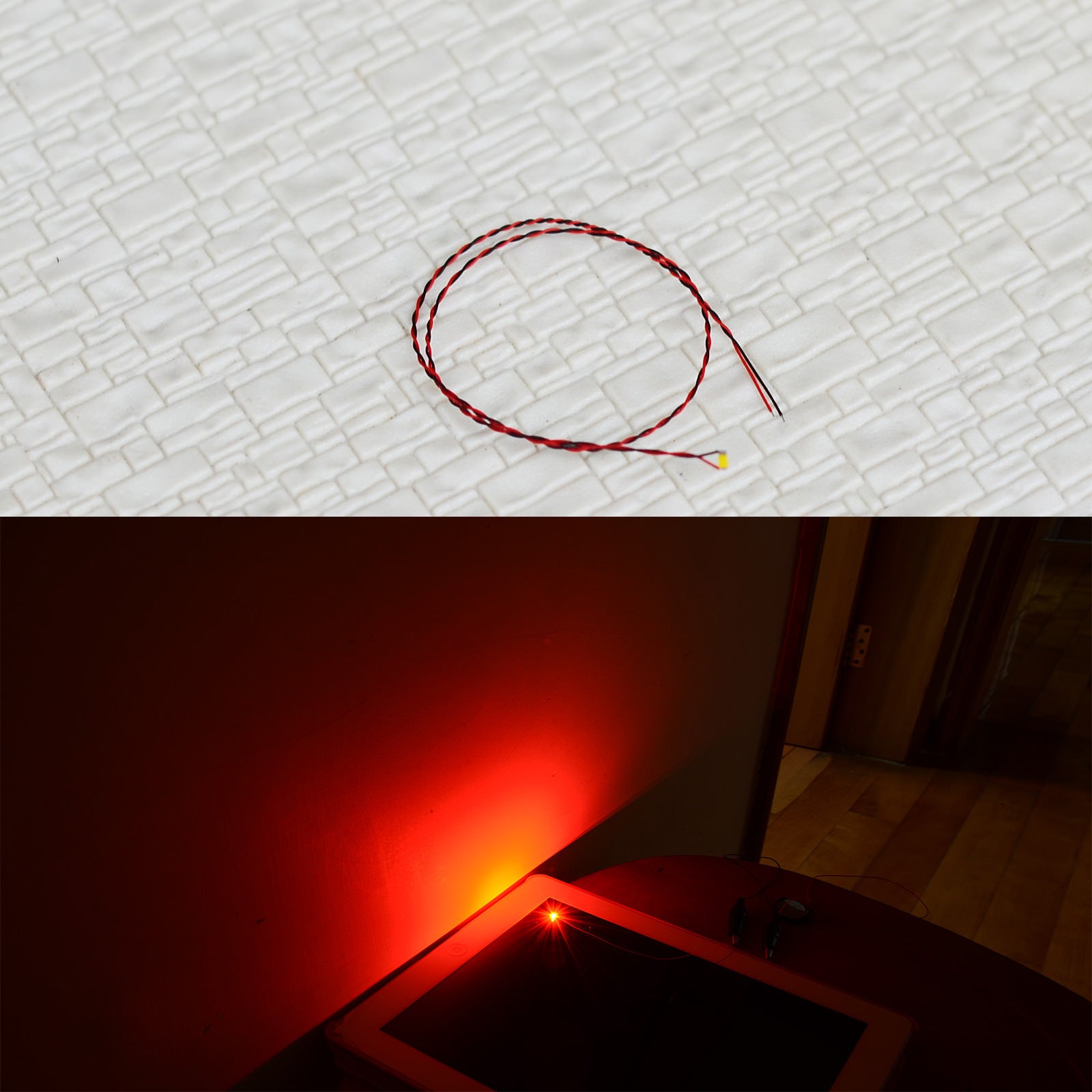 10 x twisted wired red #0603 SMD led street interior Lights Pre-soldered lamp HO