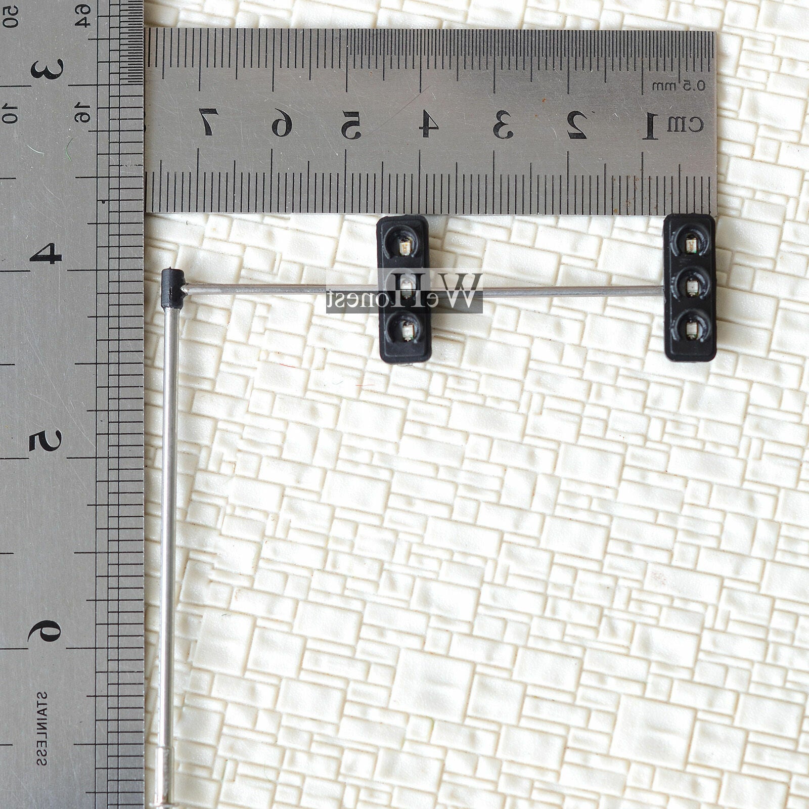 3 x HO / OO traffic light signal LED model train walk crossing street #4LeftHand