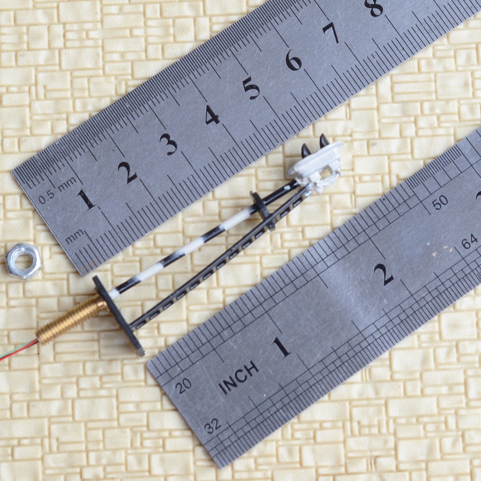 1 x HO scale model railroad 3 colors block signal zebra pole 2 aspects #BZ2