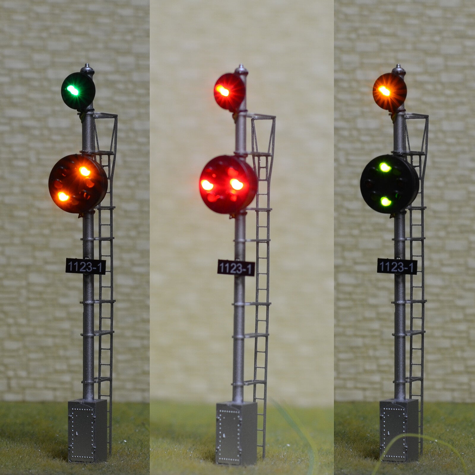 1 x HO scale model train railroad metal mainline color position light signal #PB