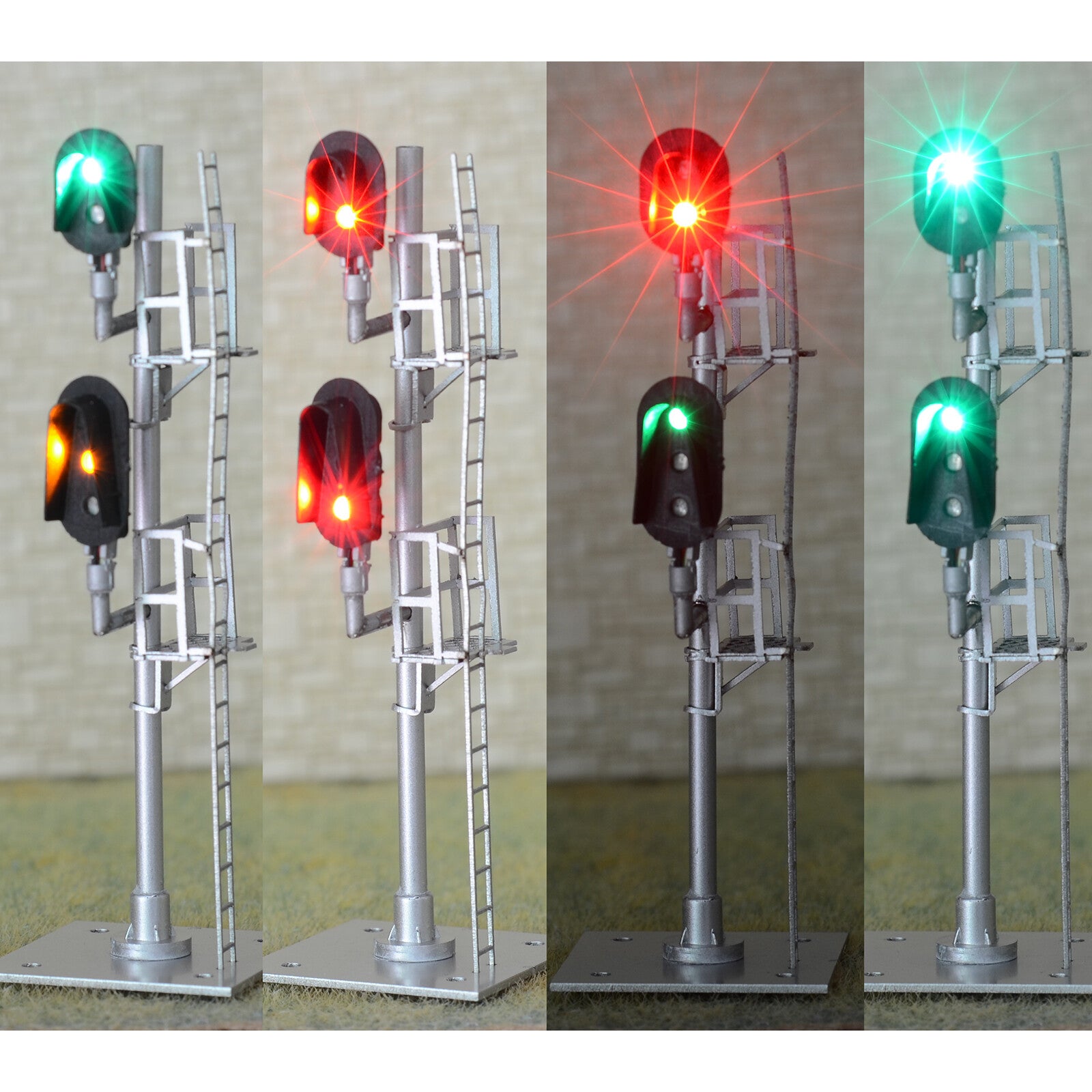 1 x HO scale 2/3 colors block signal sunshield 2 heads Darth Vader style #U2D3