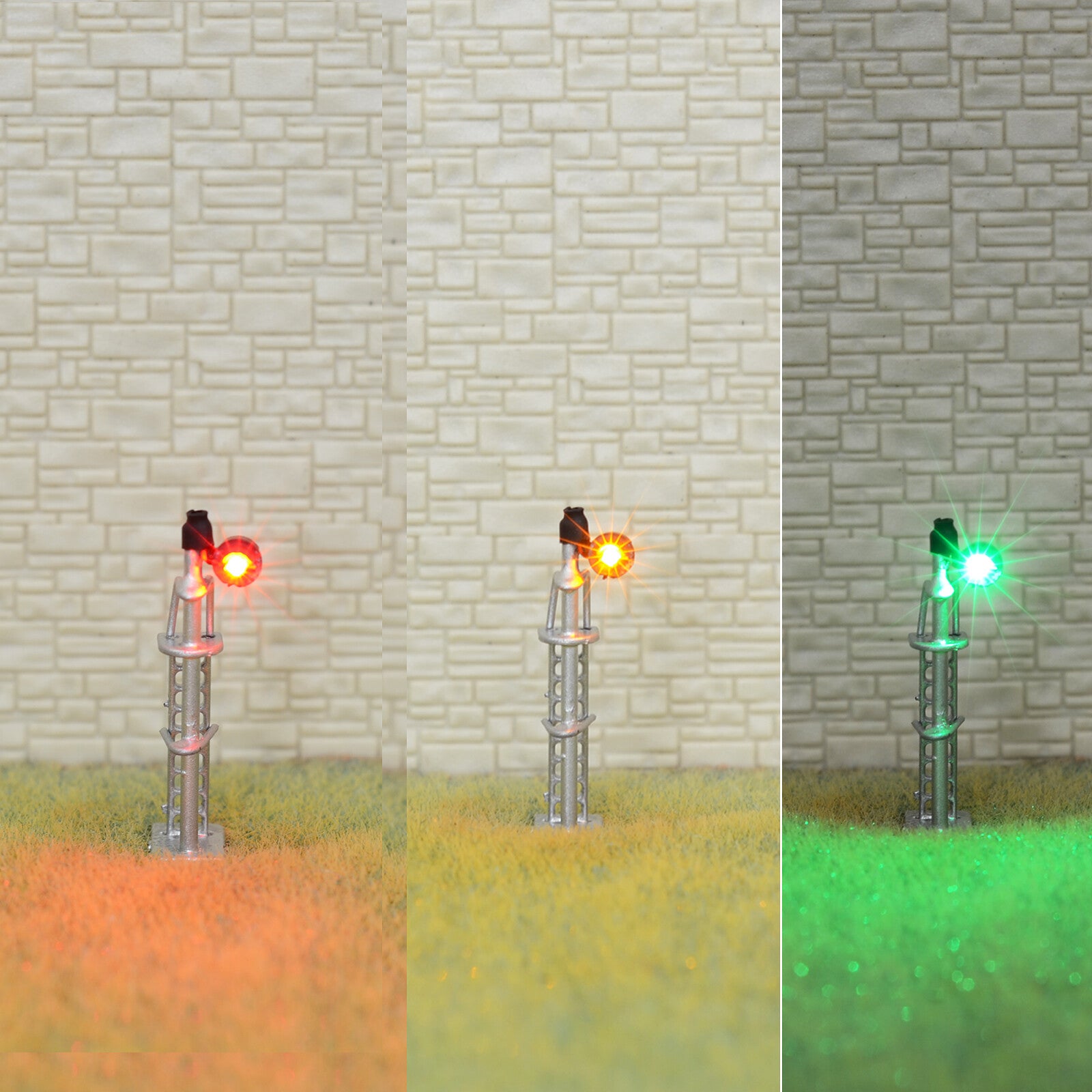 1 x N scale searchlight block signal model train 3 color SMD LEDs R/G/Y #SSNS3