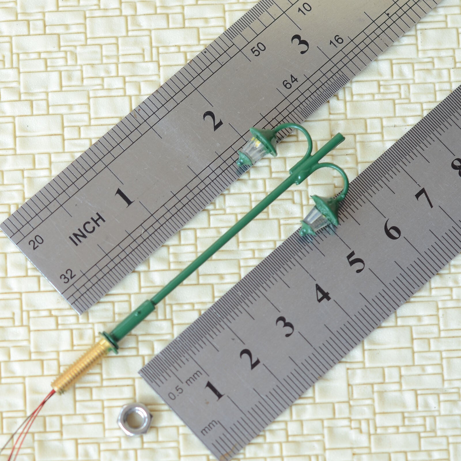 5 x HO scale model railroad antique street light LED lamppost path lamp #S1713BG