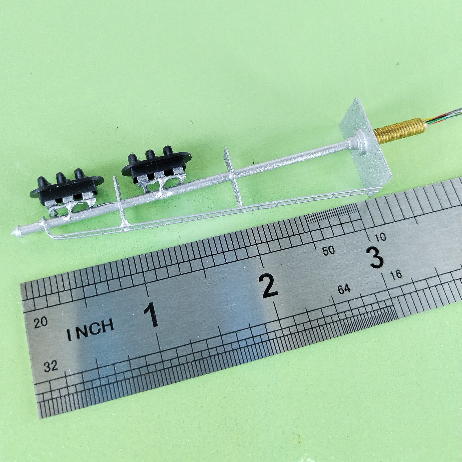 1 x HO scale model railroad 2 heads 3 + 3 aspects block signal LED made #K33Sr