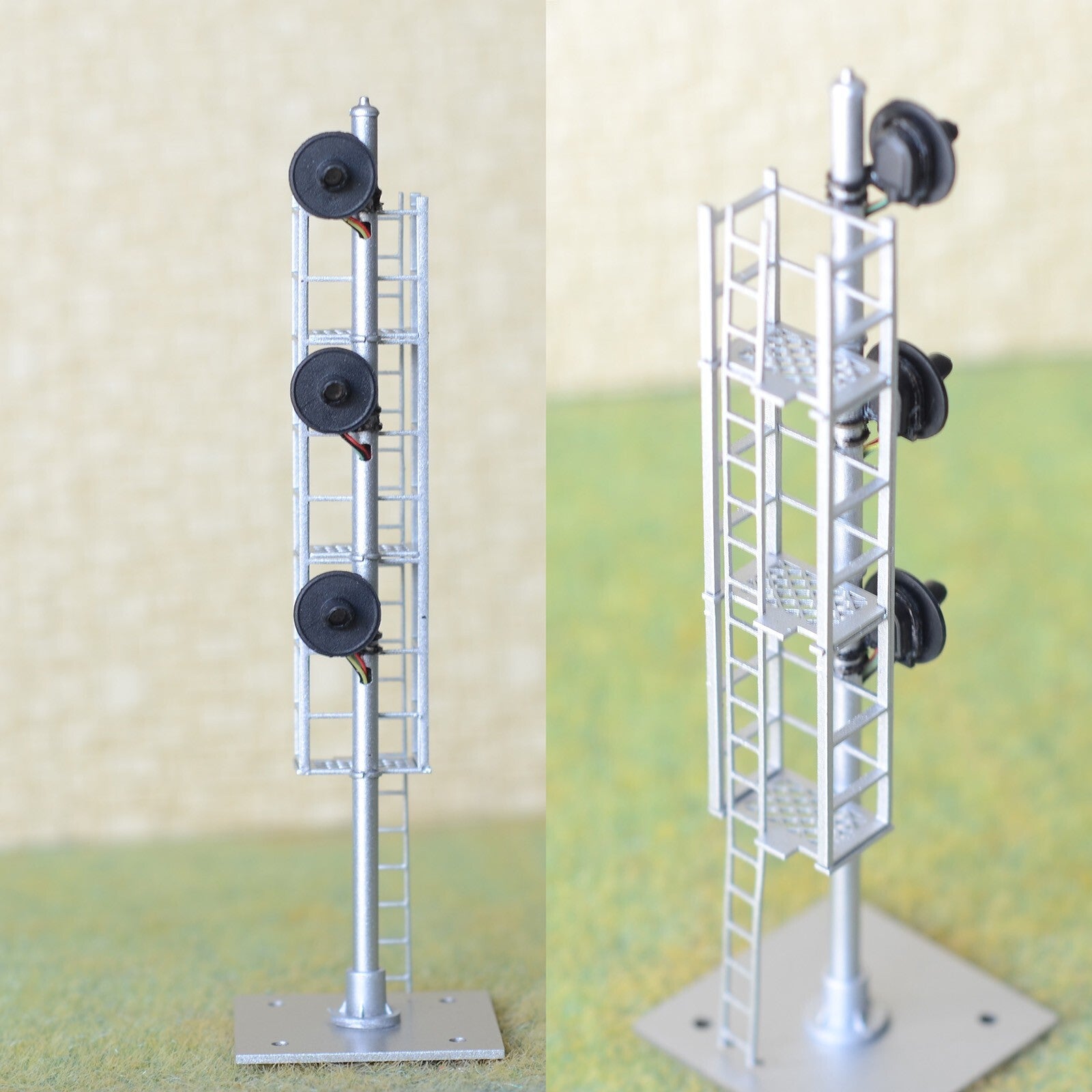 1 x HO scale model 3 colors SMD LED searchlight signal light metal 3 heads #Z3SL