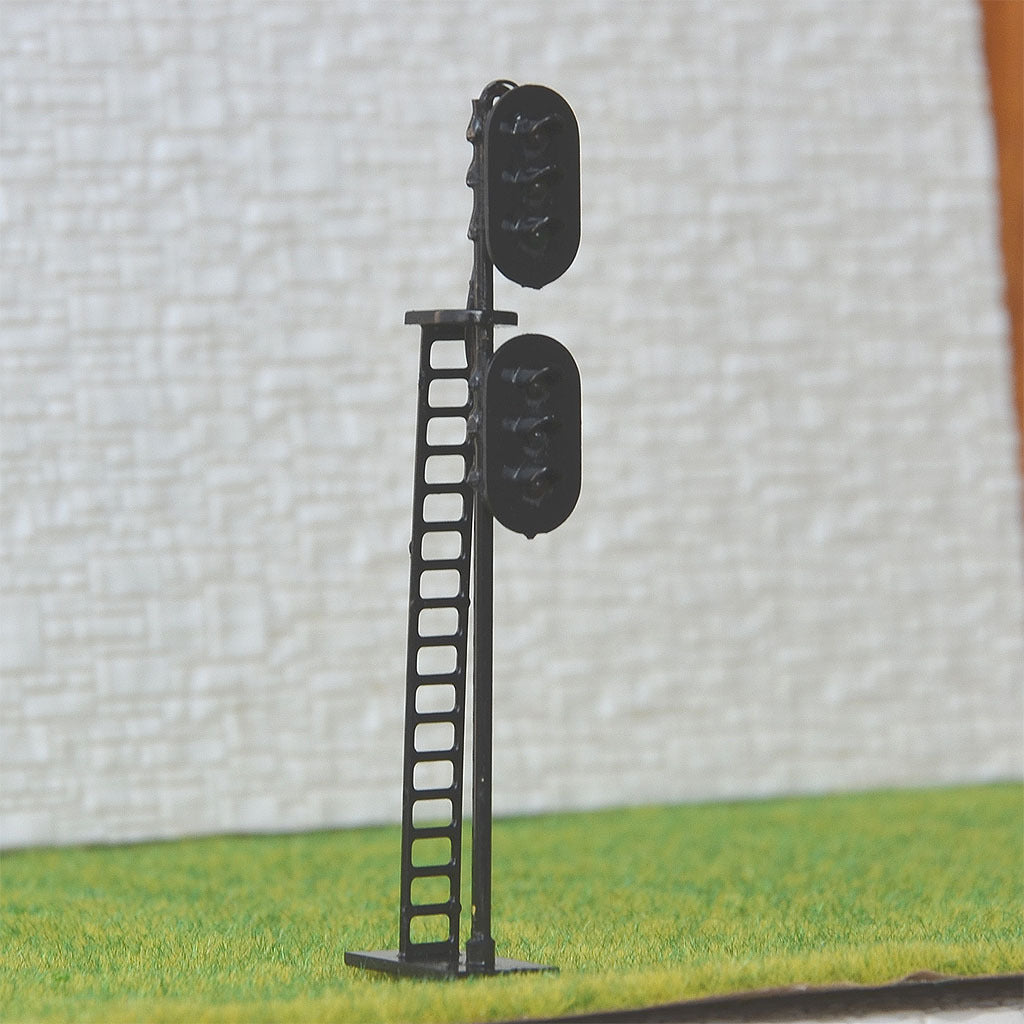 2 pcs HO Scale 1:87 LEDs Made 2 heads Railroad Signals 3 over 3 (R/Y/G + Y/G/R)