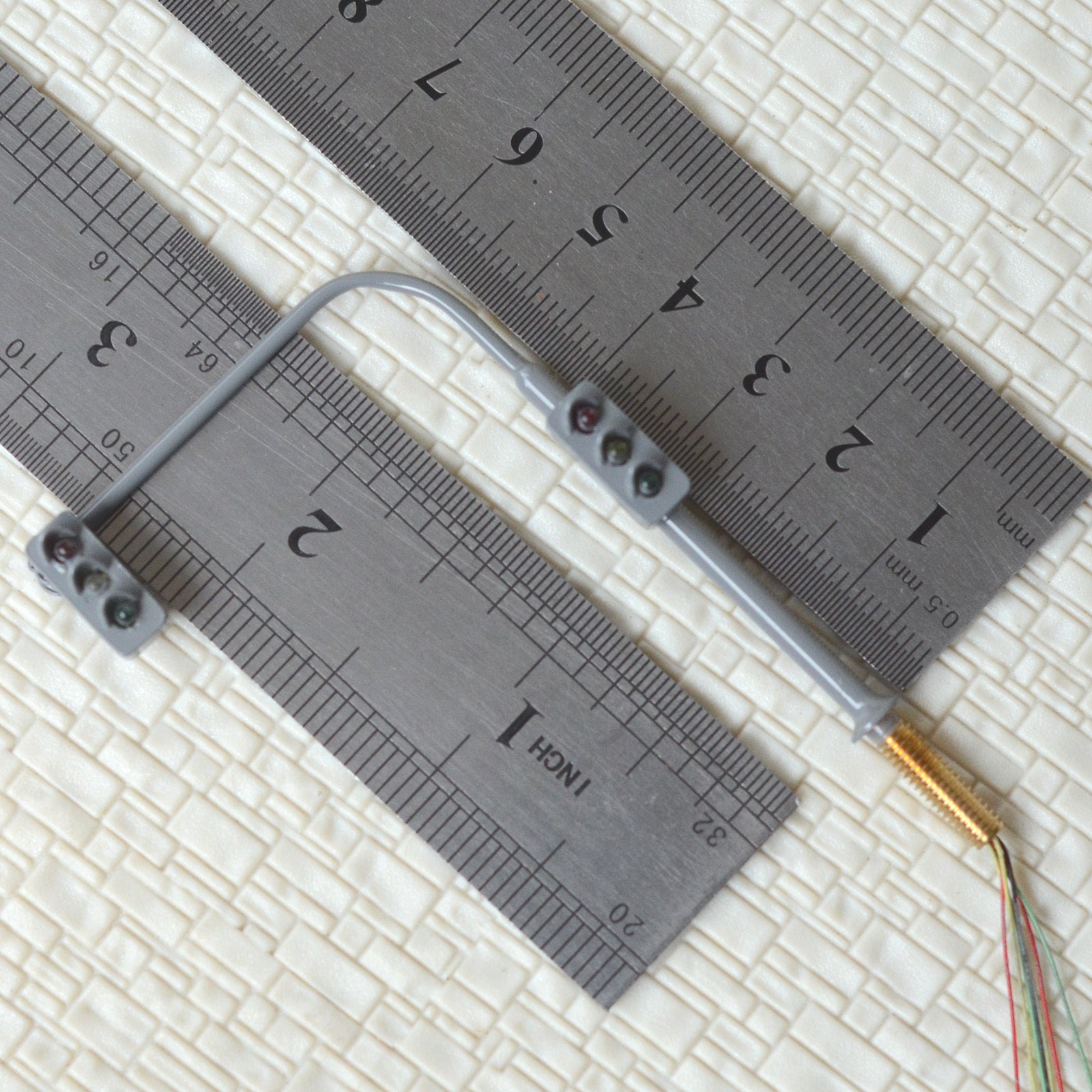 2 x traffic light signal HO OO scale model railroad crossing walk led #LBGR