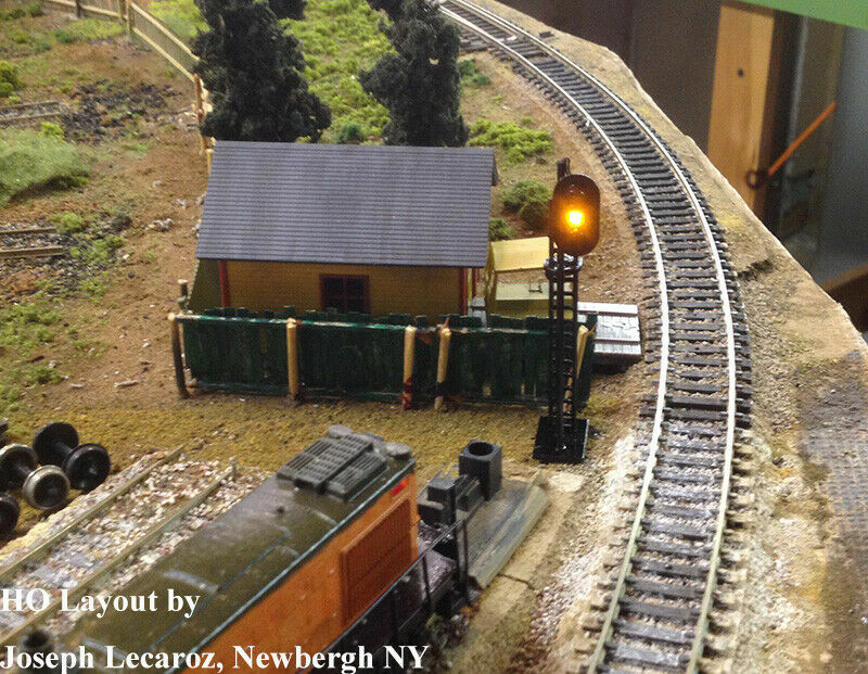 1 x HO scale model railroad LED color-light block signal tri-lights 3 aspects