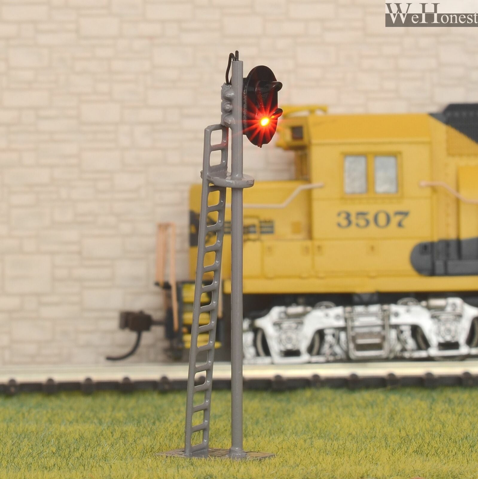 1 x OO / HO scale model train railroad LED 12V block signal green over red #G87