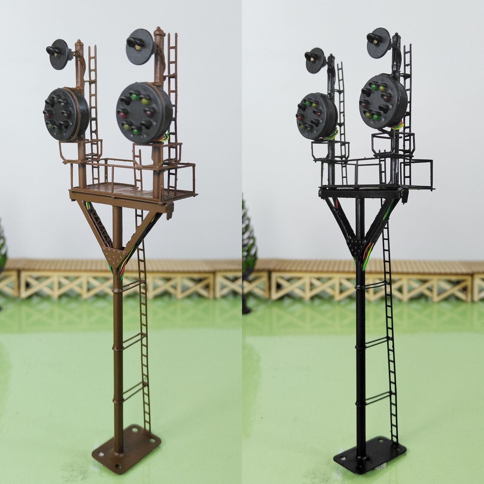 1 x HO scale model railroad tower CPL signal B&O goalpost with bracket #LU1RU1