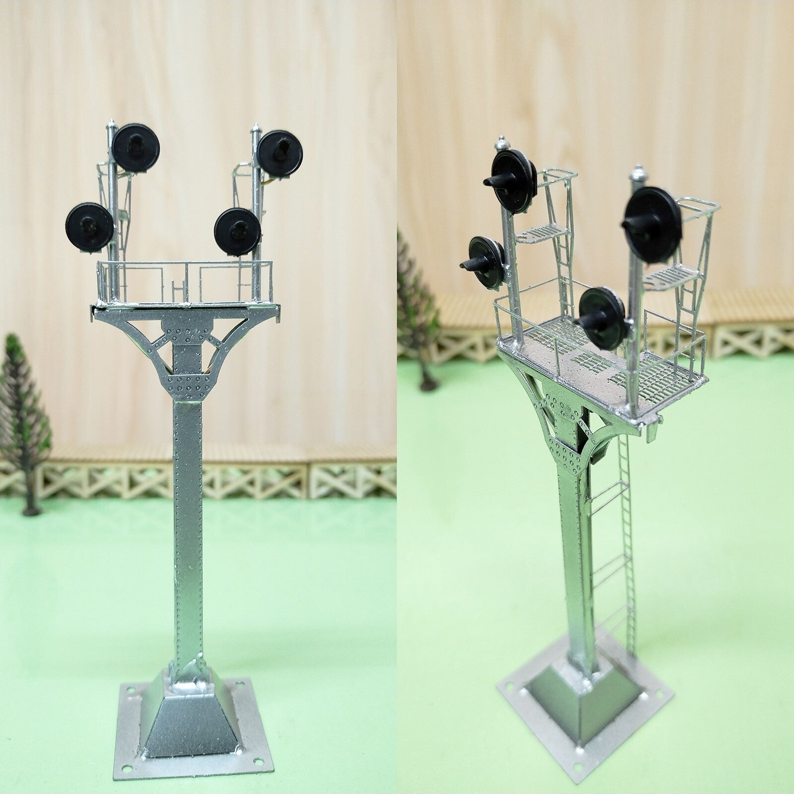 1 x HO scale model tower searchlight signal goalpost bracket 4 faceplate #Q22OF