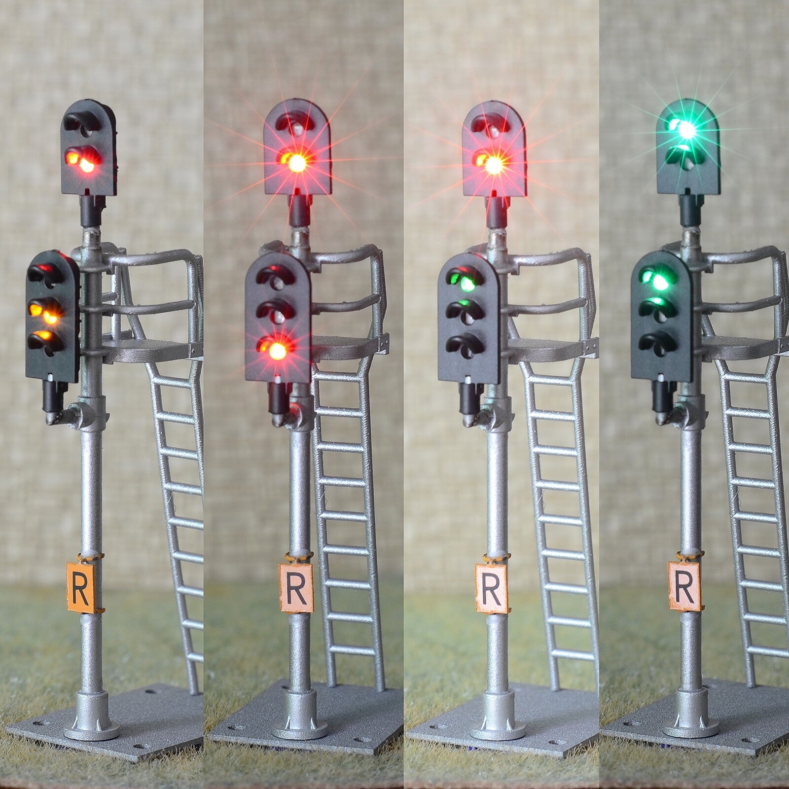 1 x HO scale model 2 heads block signal fine metal 2 targets #AU23