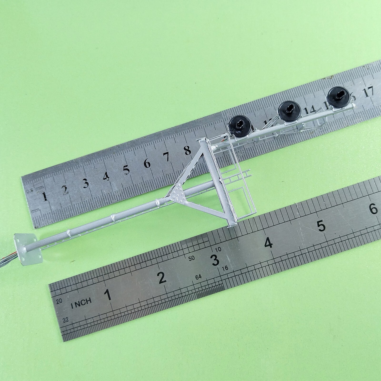 1 x HO scale model tower searchlight signal goalpost bracket 3 faceplate #C3L