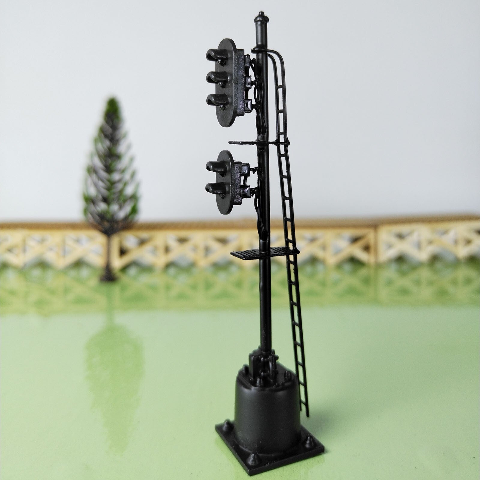 1 x HO scale model railroad 2 heads 2 + 3 aspects block signal LED made #K32SpBK