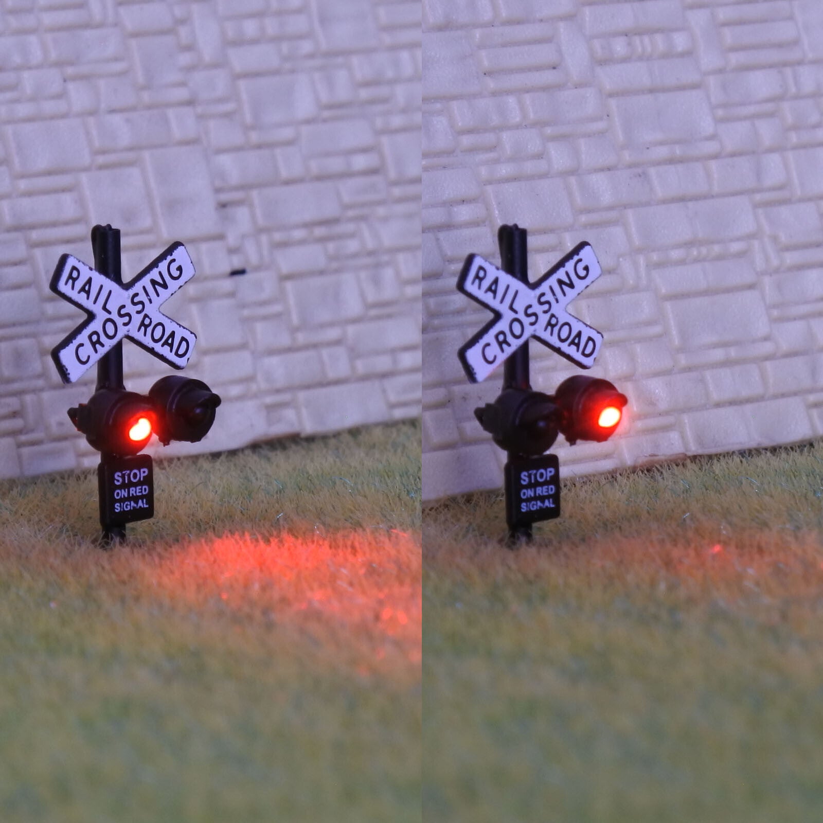 1 x N scale model railroad grade crossing signal light LED made black #csnBL5X