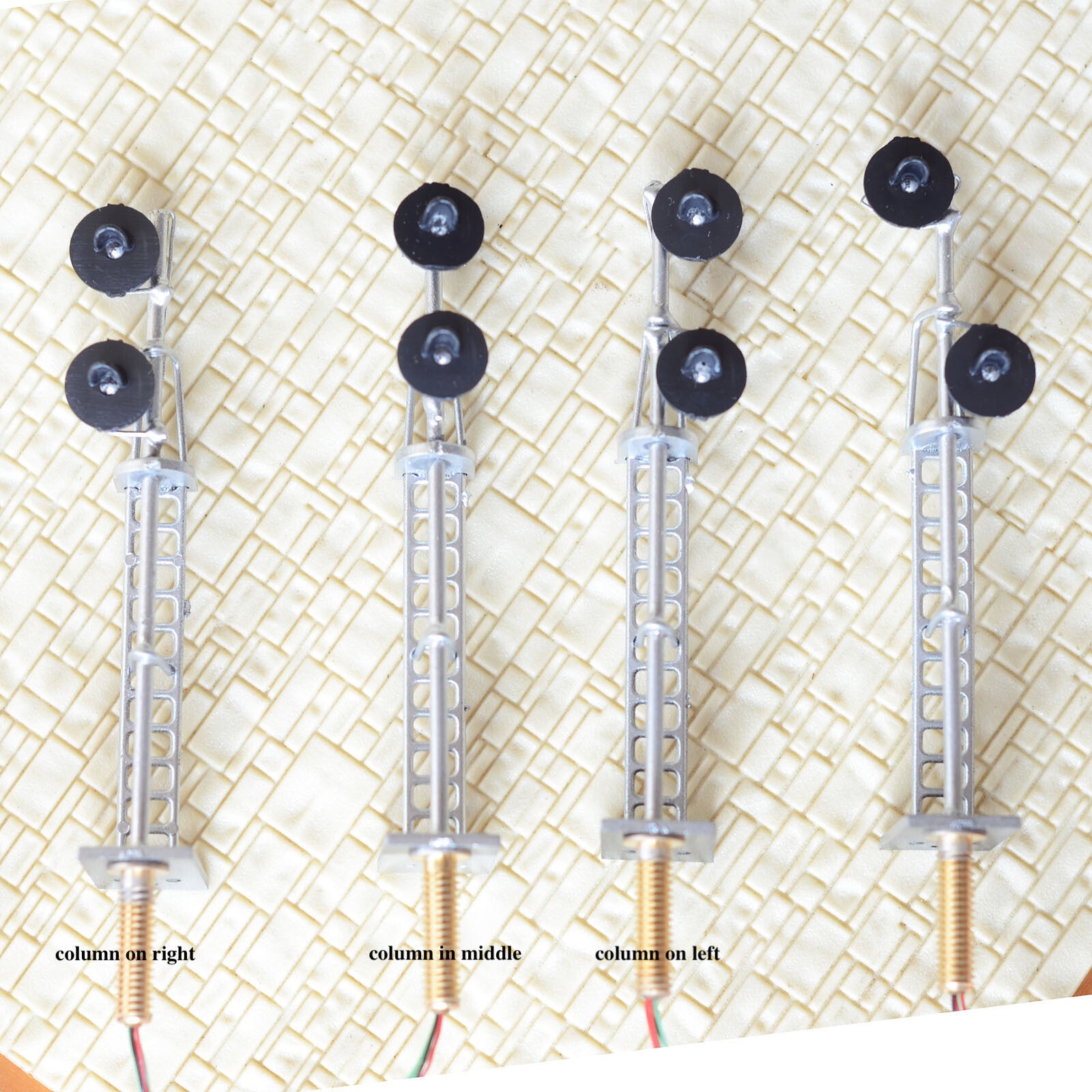 1 x HO scale searchlight interlocking signal block LED bi-colors 2 heads silver