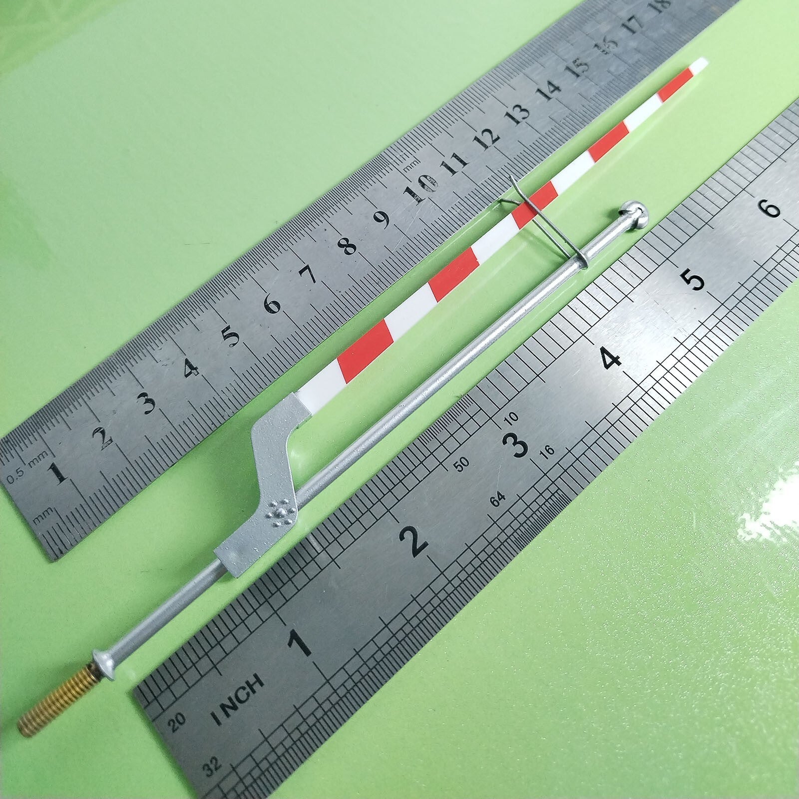 2 x O scale model railroad grade crossing arm gate stop lever sign silver #GT48