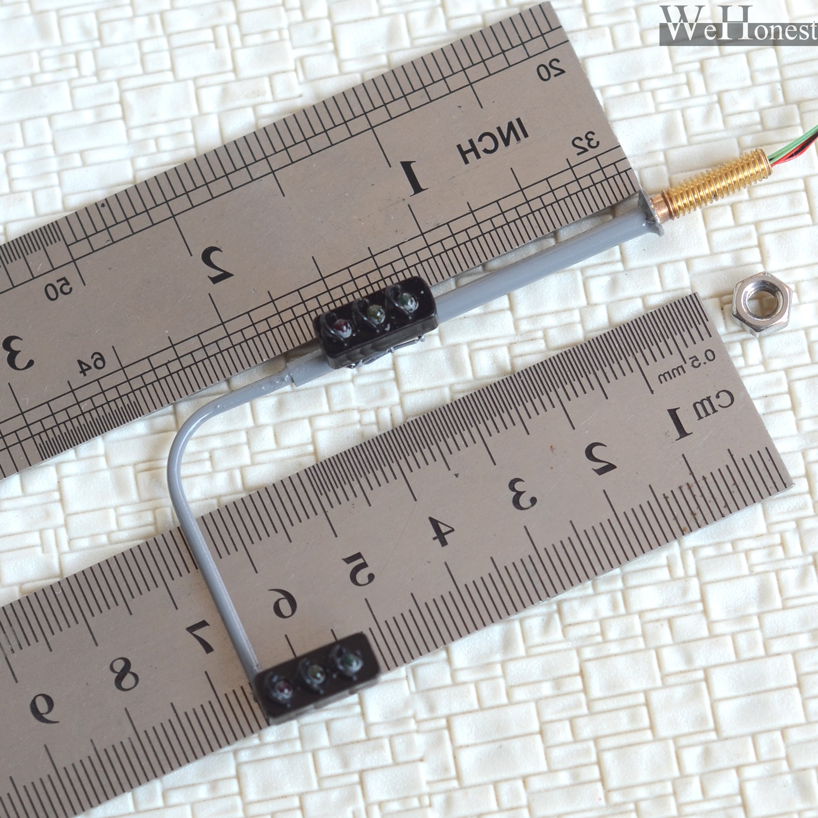 2 x traffic lights HO OO crossing walk model train led street signals #B3C3RHBL