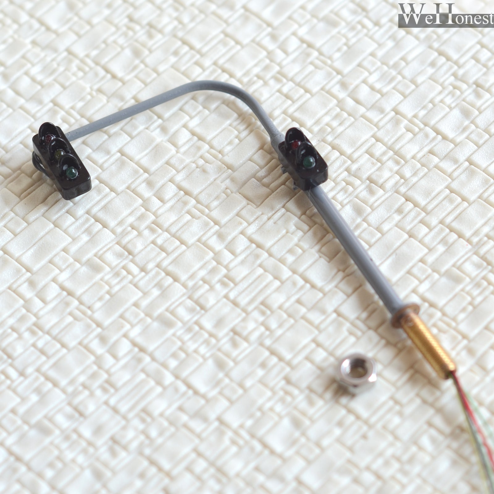 2 x traffic lights HO OO crossing walk model train led street signals #B3C2RHBL