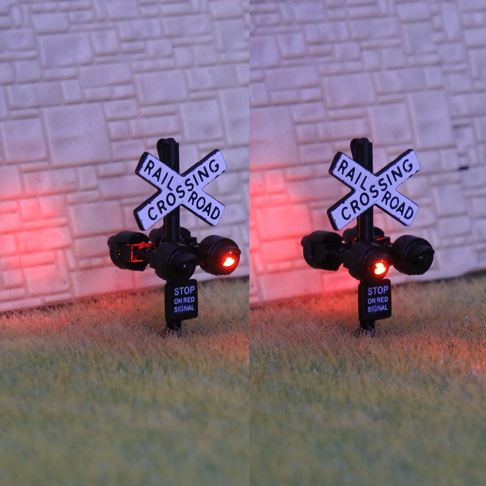 1 x N scale model railroad grade crossing signal light LED made black #csnBL7X