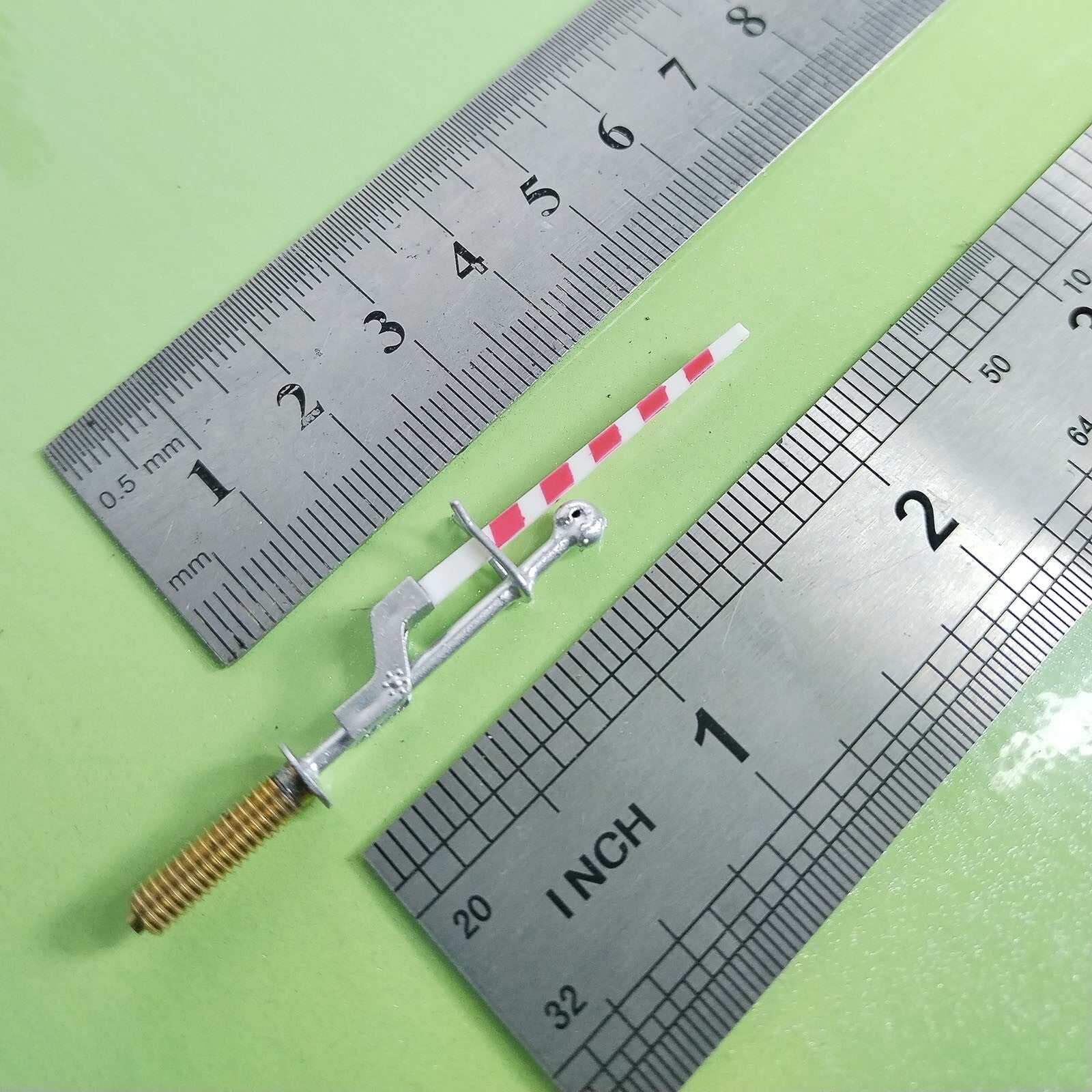 2 x N scale model railroad grade crossing arm gate stop lever sign silver #GT160