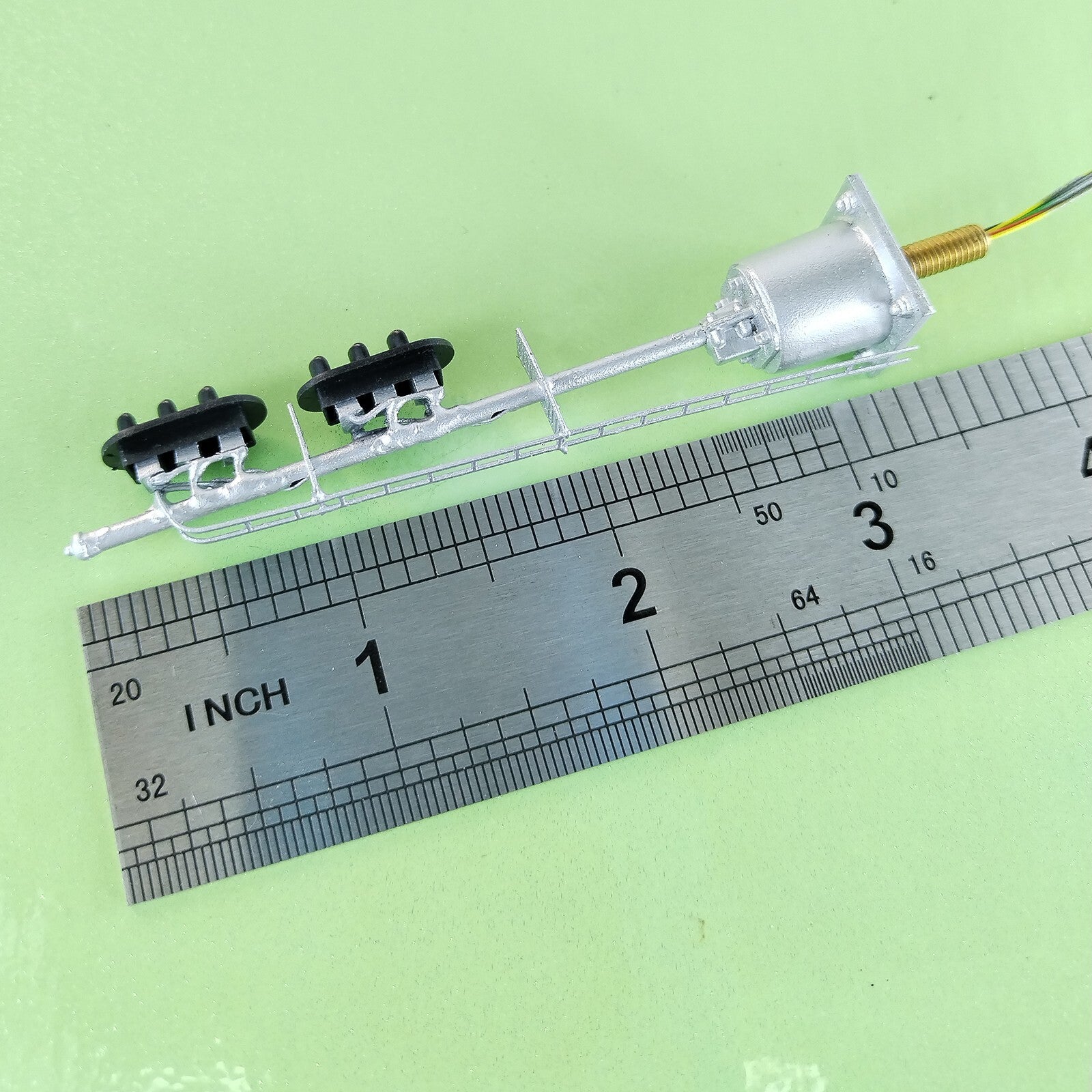 1 x HO scale model railroad 2 heads 3 + 3 aspects block signal LED made #K33Sp