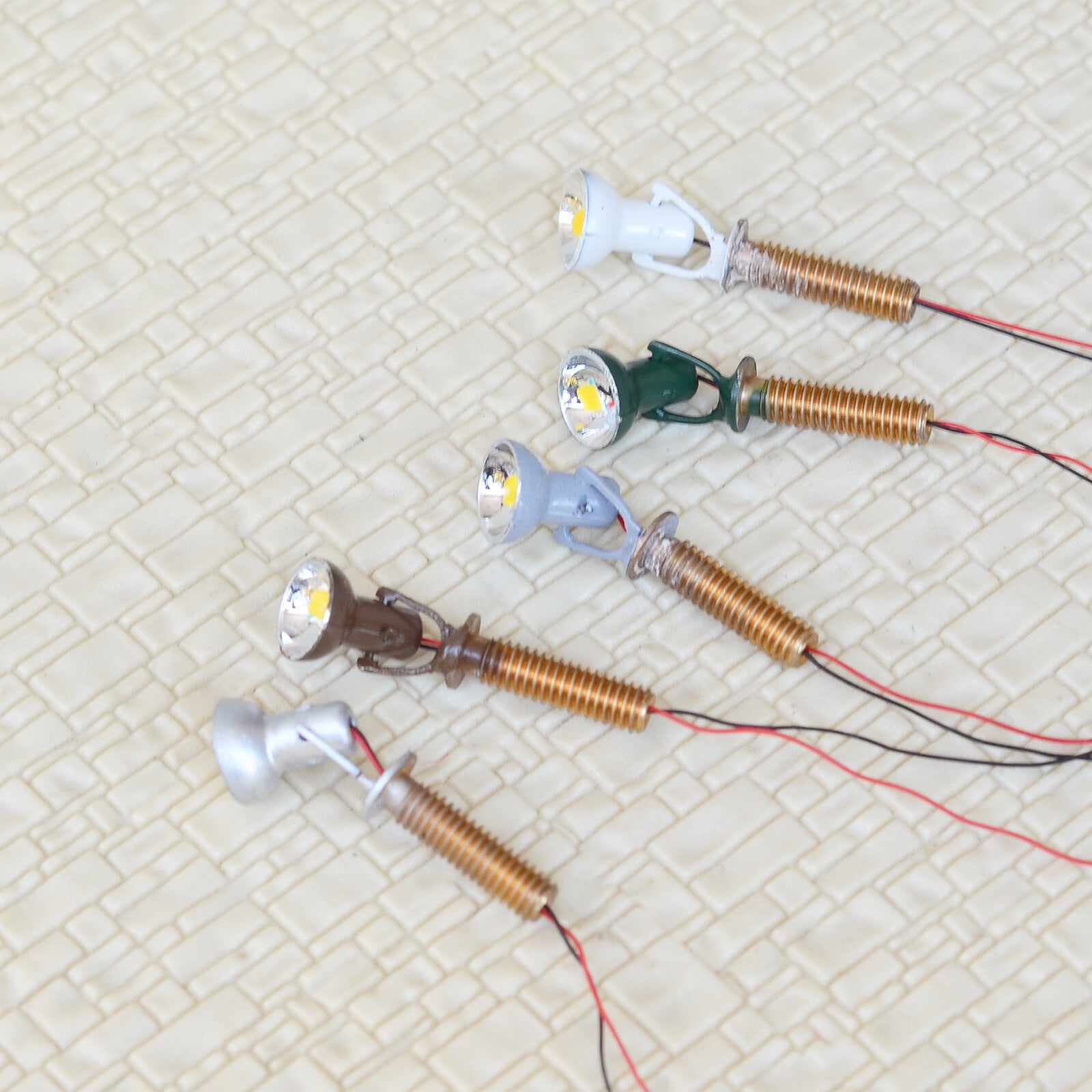 5 x HO scale LED spotlight model limelight projector street lamp post lights #2M