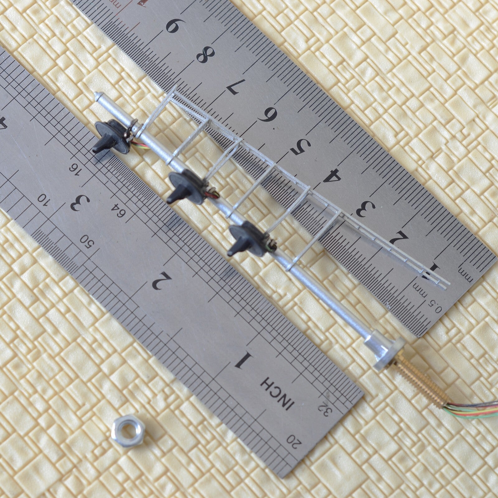 1 x HO scale model railroad colors searchlight signal metal block 3 heads #SOF13