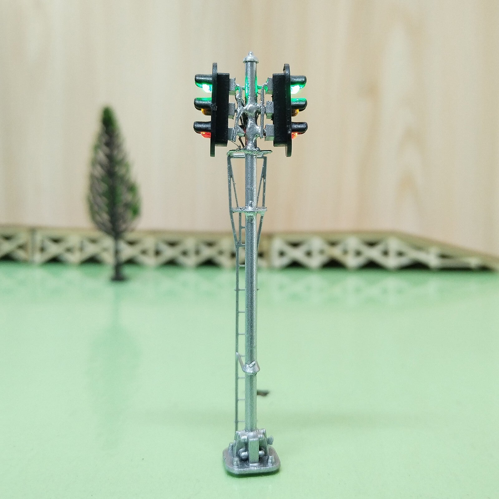 1 x HO scale model railroad 3 colors block signal 2 opposite directions #BS2HOD