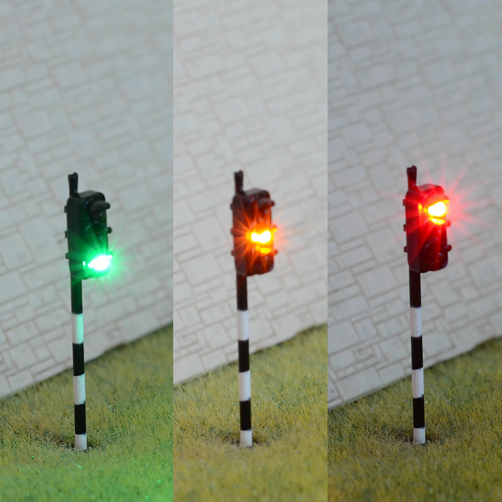 2 x traffic signal HO OO model railroad pedestrian light crossing walk LED #ZB3