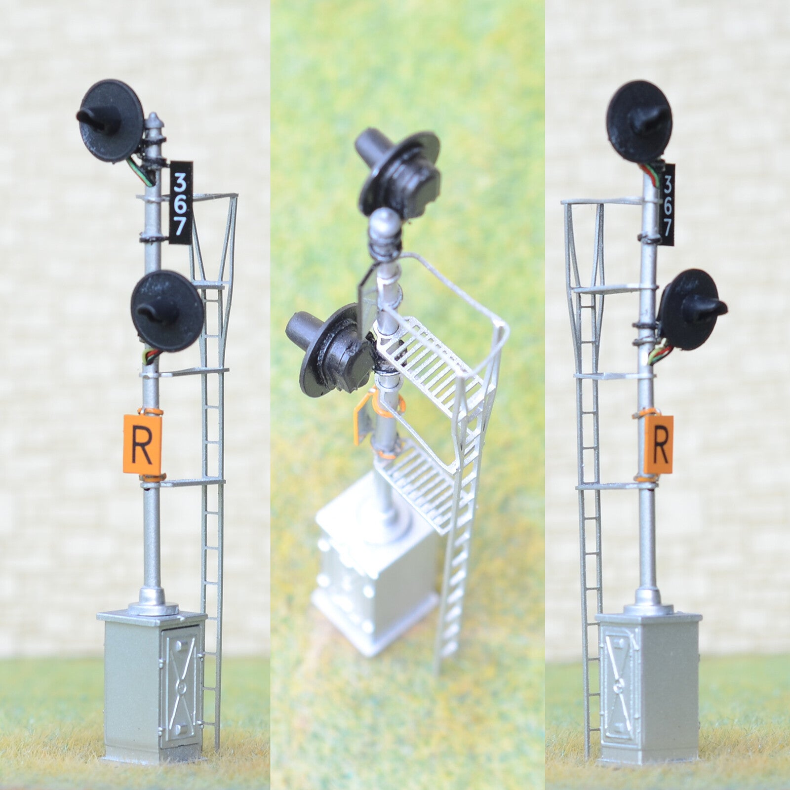 1 x HO scale 2 head searchlight lower offset distant / intermediate signal #OF17
