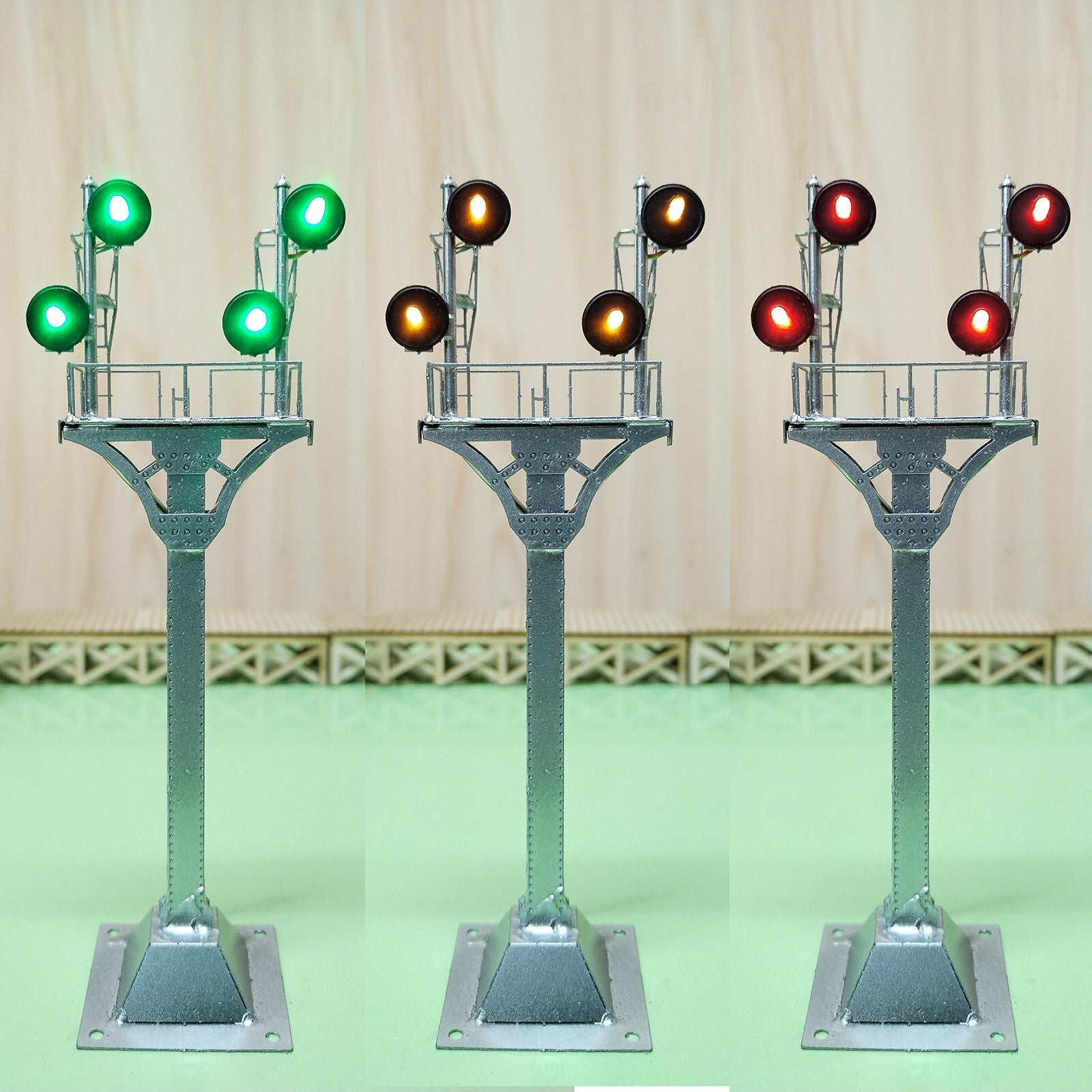 1 x HO scale model tower searchlight signal goalpost bracket 4 faceplate #Q22OF