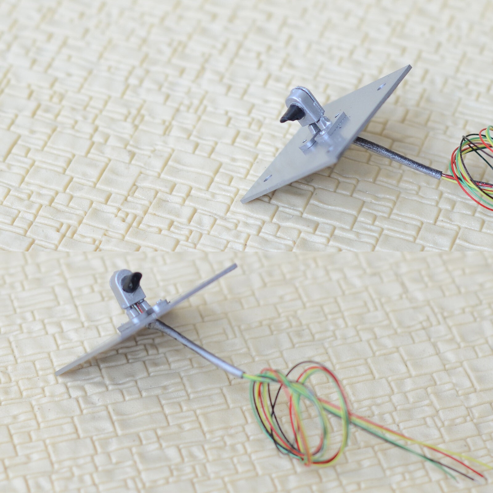 1 x HO scale railroad tri-color dwarf searchlight ground signal with stand #G1WS