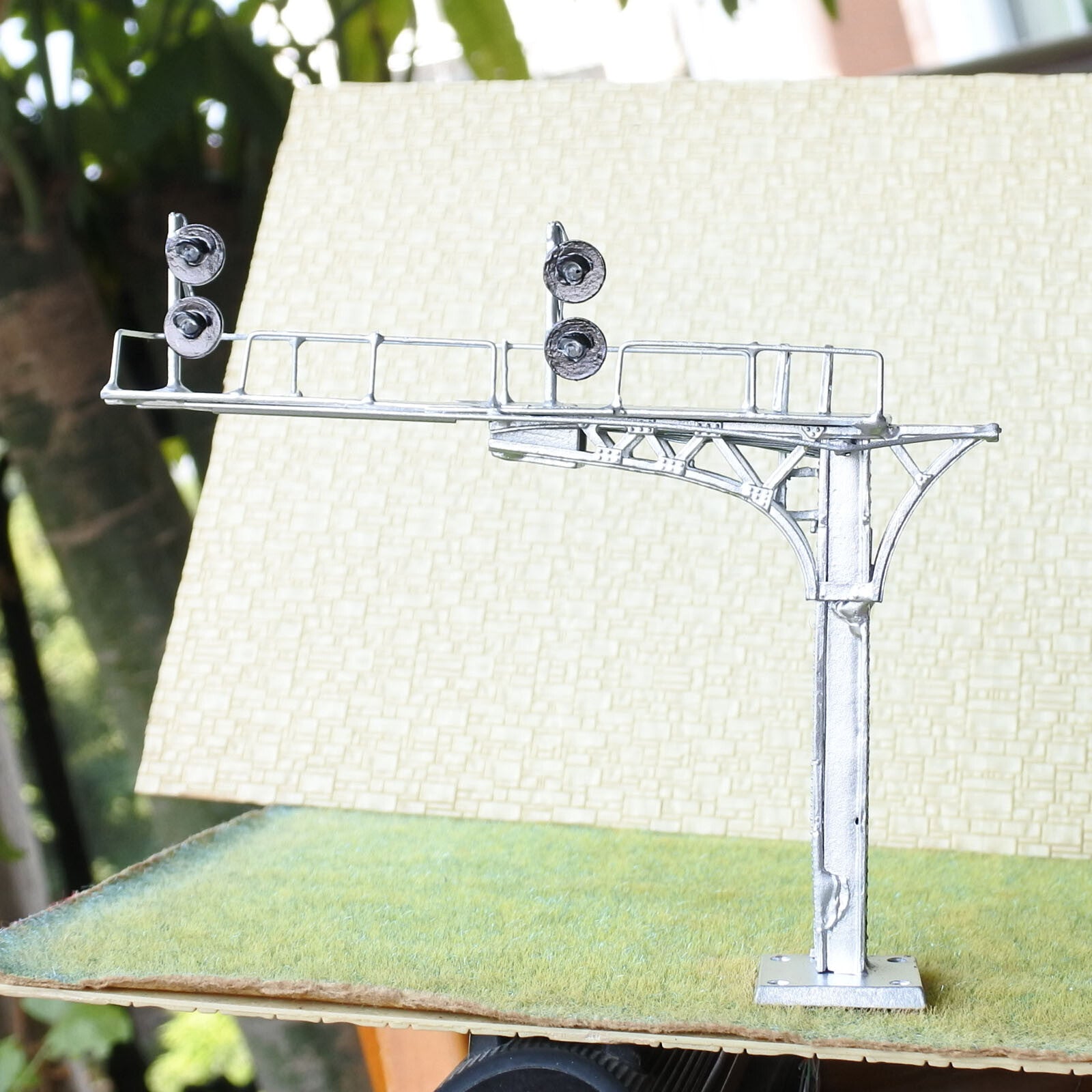 1 x HO OO block searchlight cantilever signal bridge bicolor 2 tracks metal #D42