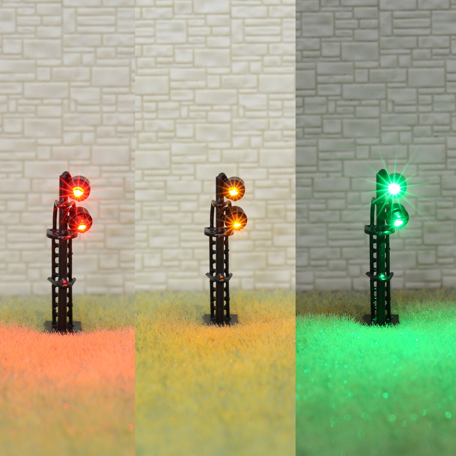 1 x N scale searchlight block signal model train 3 color SMD LEDs R/G/Y #SSNDB