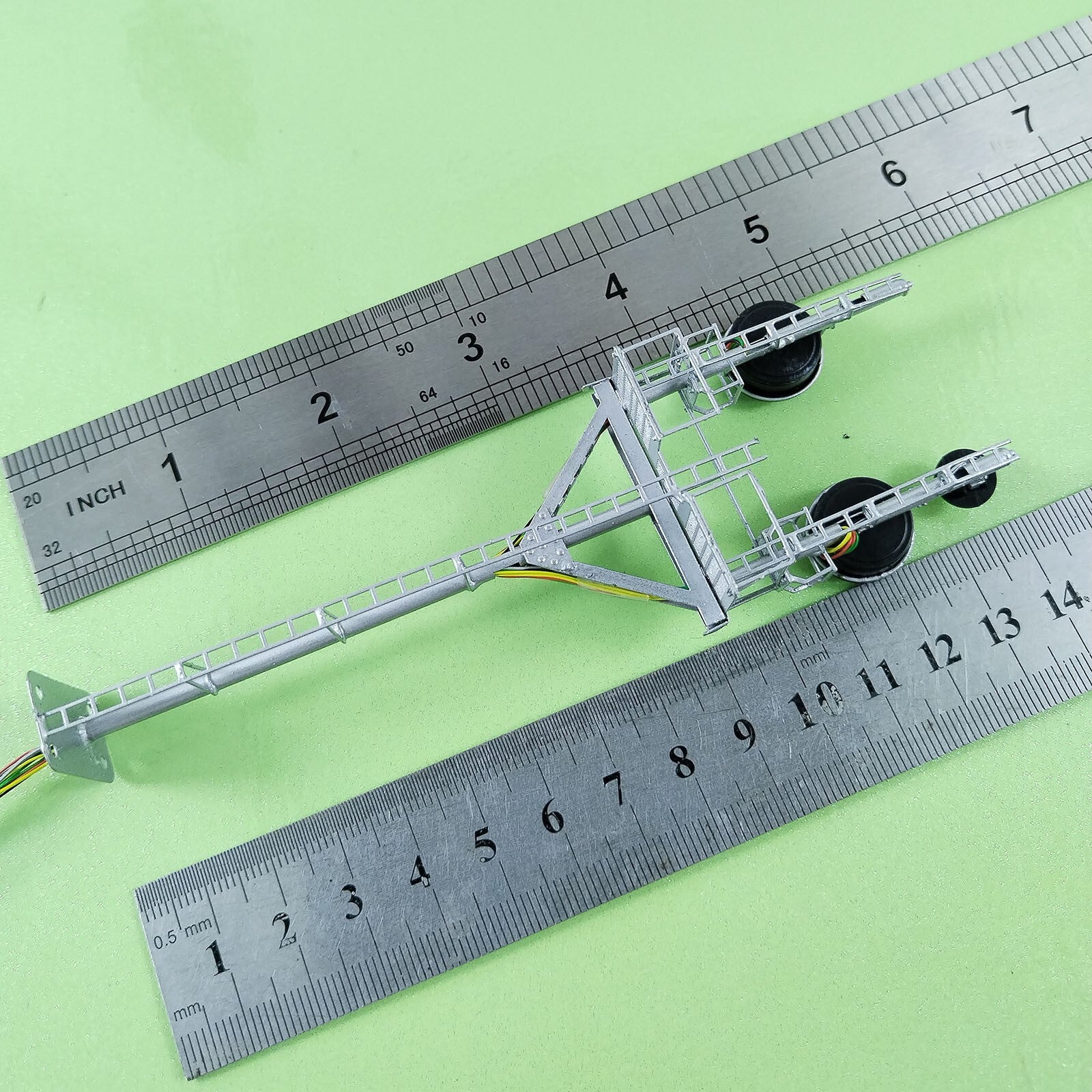 1 x HO scale model railroad tower CPL signal B&O goalpost with bracket #LU1RU0