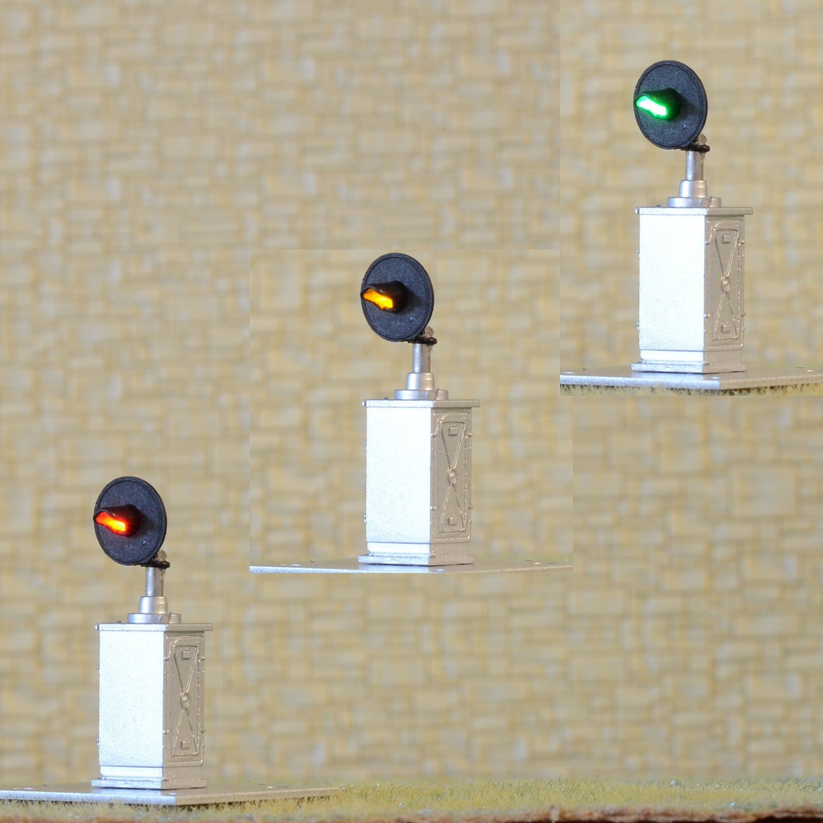 1 x HO scale model railroad 3-colors dwarf searchlight ground signal lower #M1