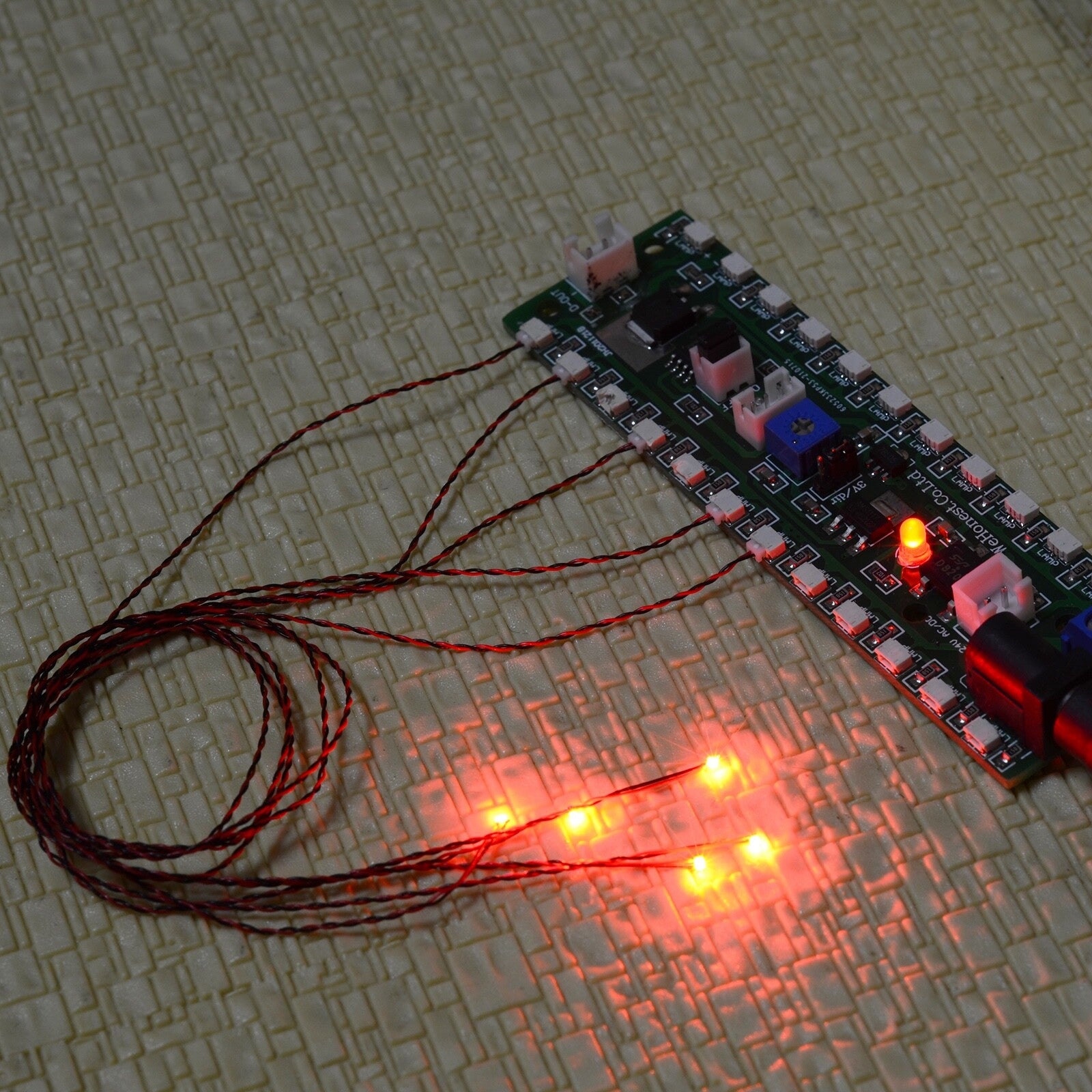 10 x twisted wired 0603 red SMD building interior light JST0.8 connector #J08R