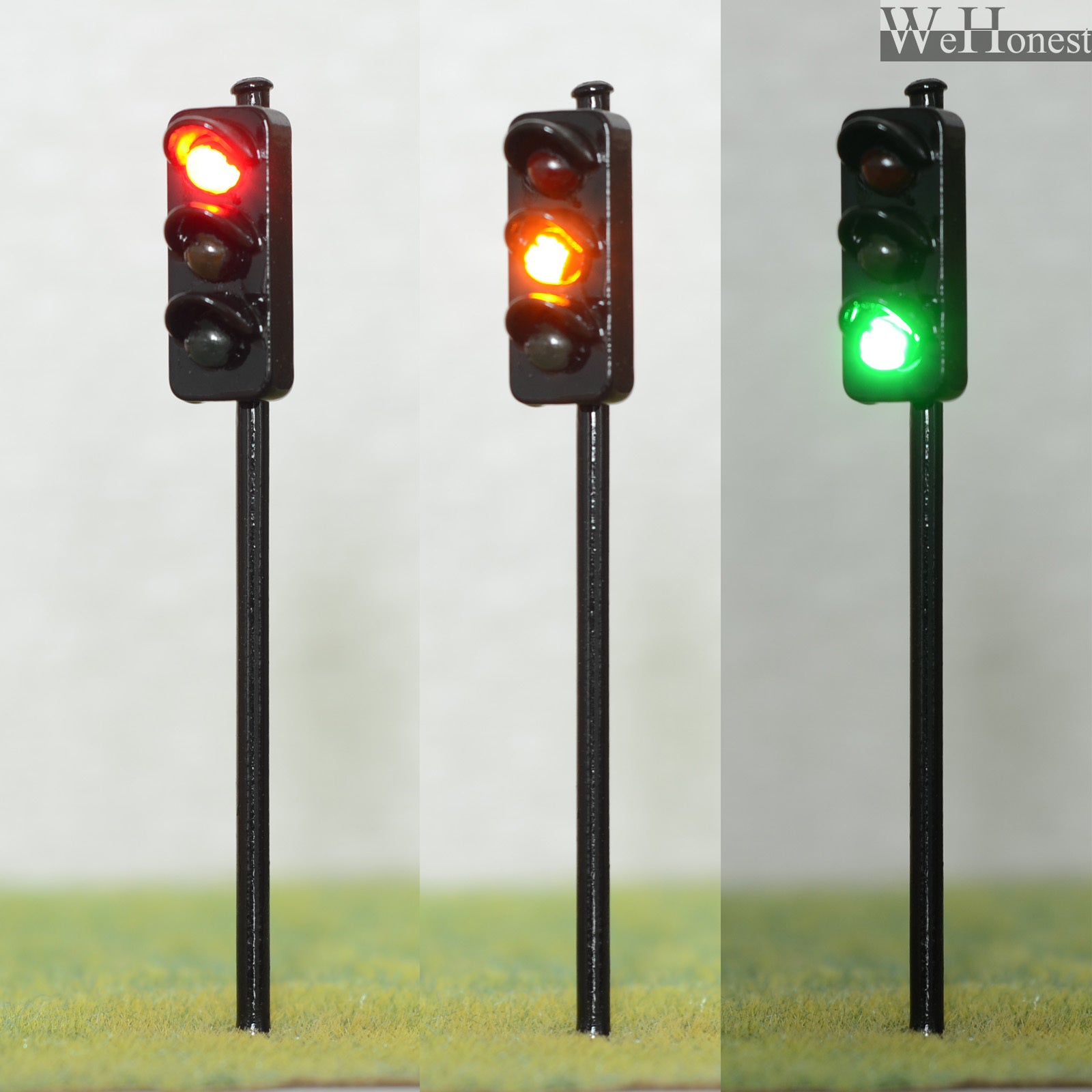 2 x traffic signal light O scale model railroad crossing walk led lamp #BL3