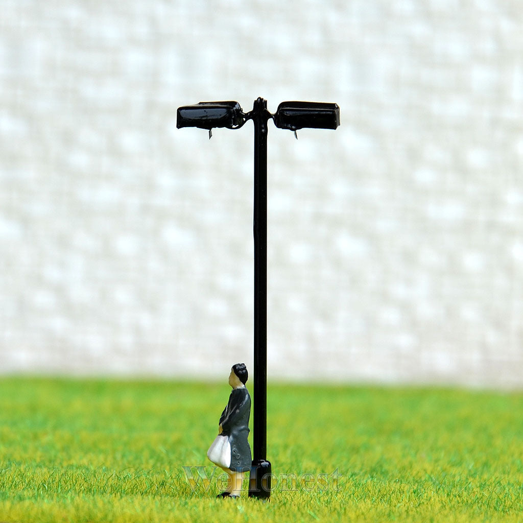 10 pcs HO Scale Model Lamppost Street Light SMD LED Made Courtyard Lamp #048