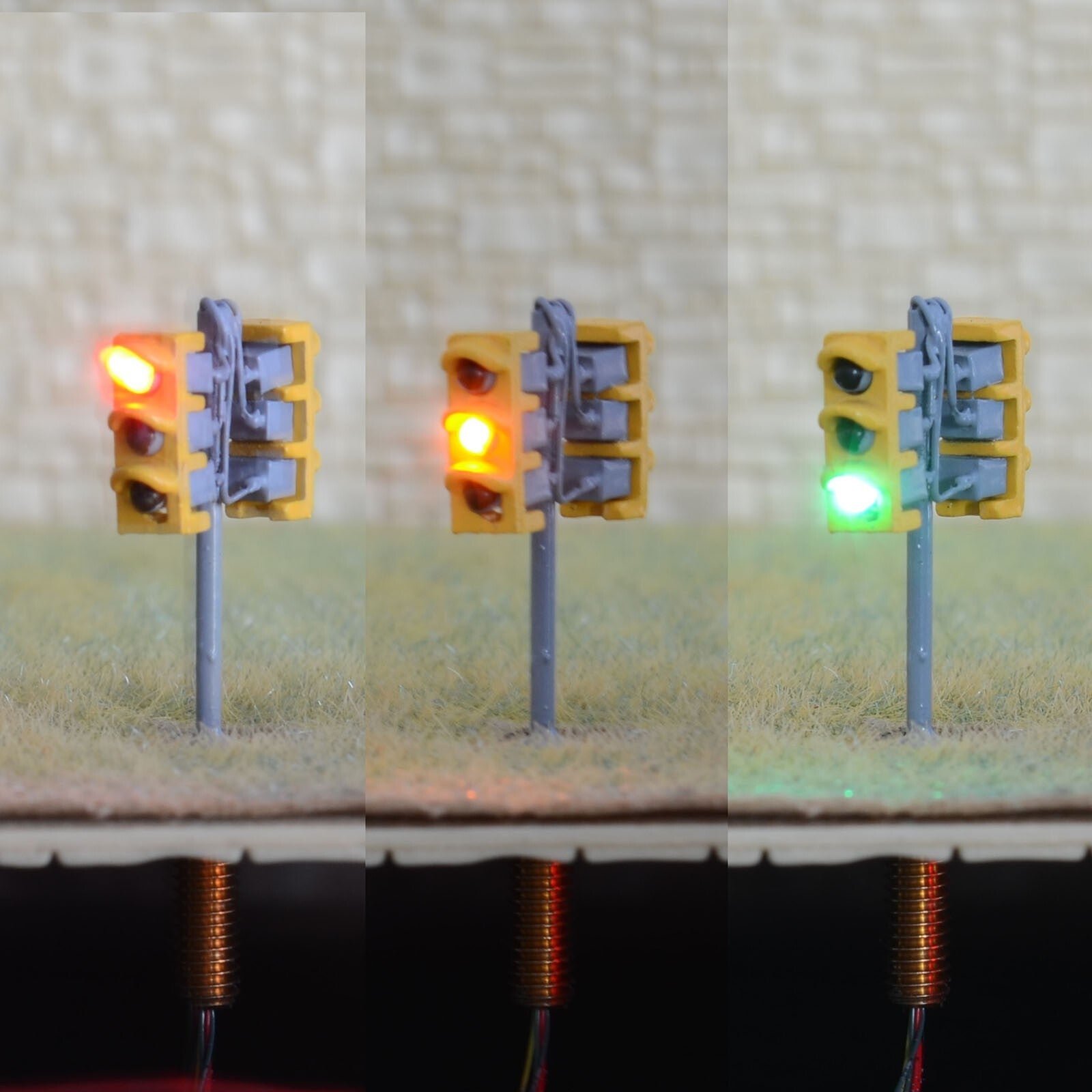 2 x traffic lights N crossing walk model LED pedestrian street signals #NL3OR3