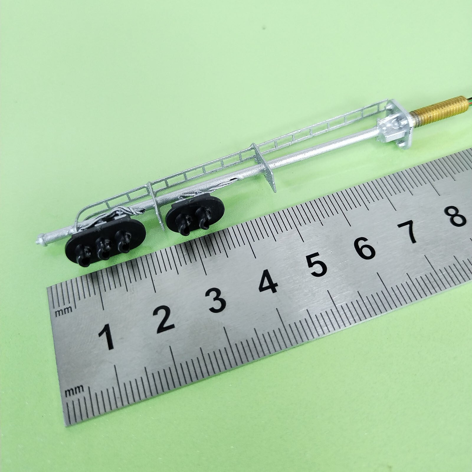 1 x HO scale model railroad 2 heads 2 + 3 aspects block signal LED made #K32Sg