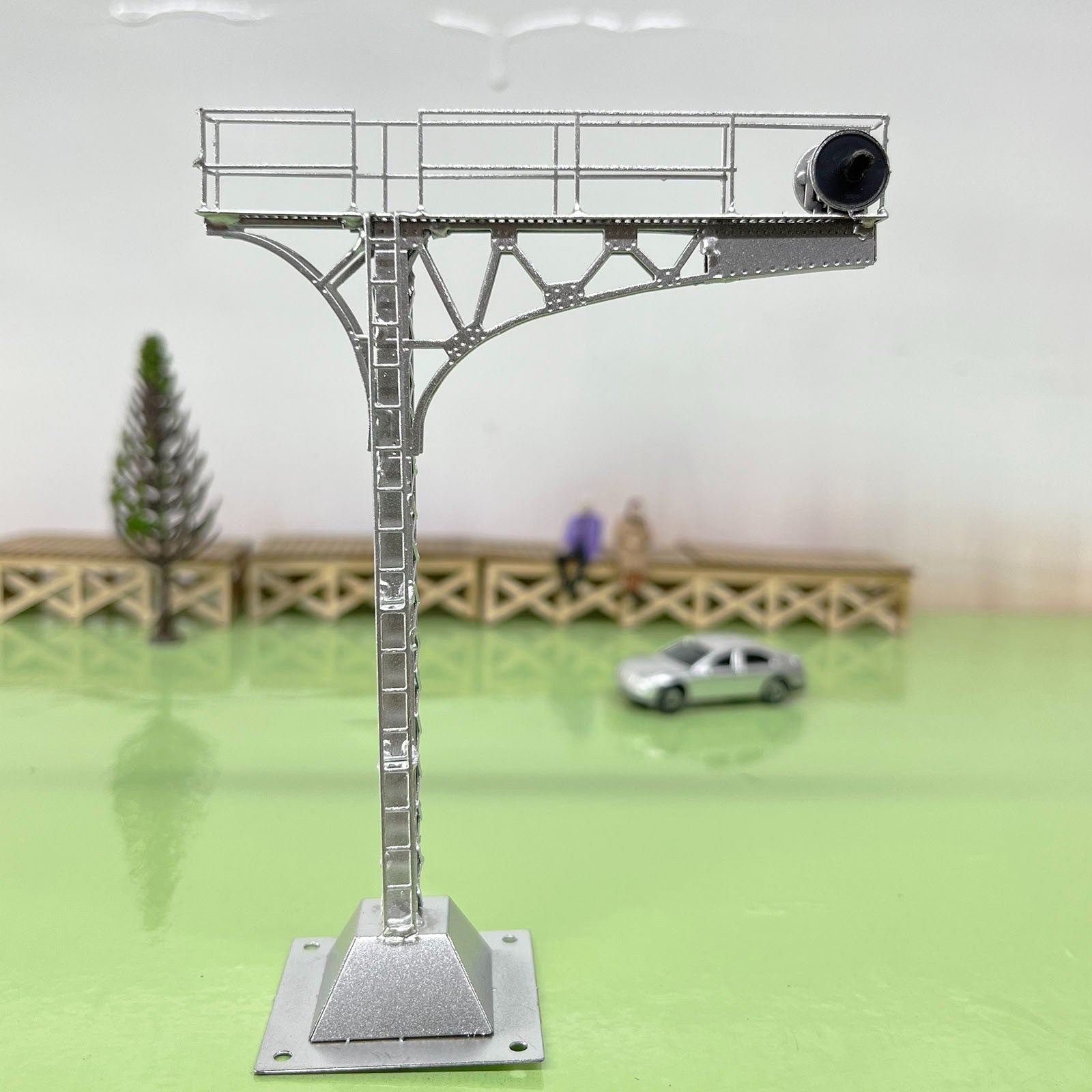 1 x HO scale cantilever LED searchlight signal 2 targets 3-colors metal #SKcs22
