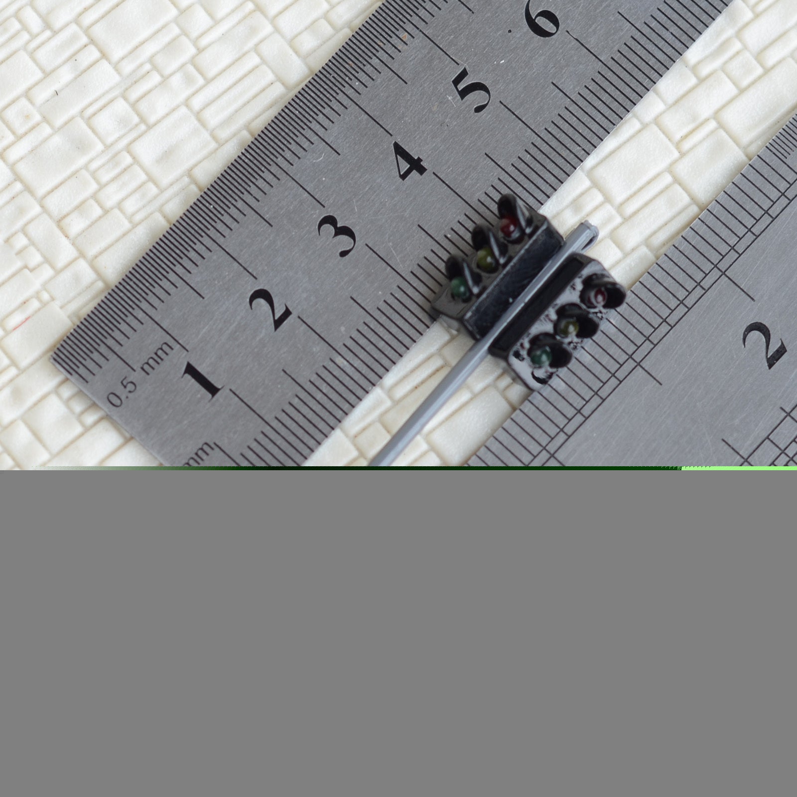 2 x traffic signal light HO OO Scale Model railroad crossing walk led lamp #GR33