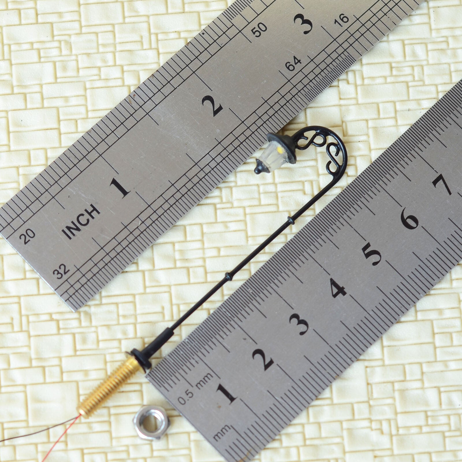 5 x HO scale model railroad antique street light LED lamppost path lamp #S0915BL