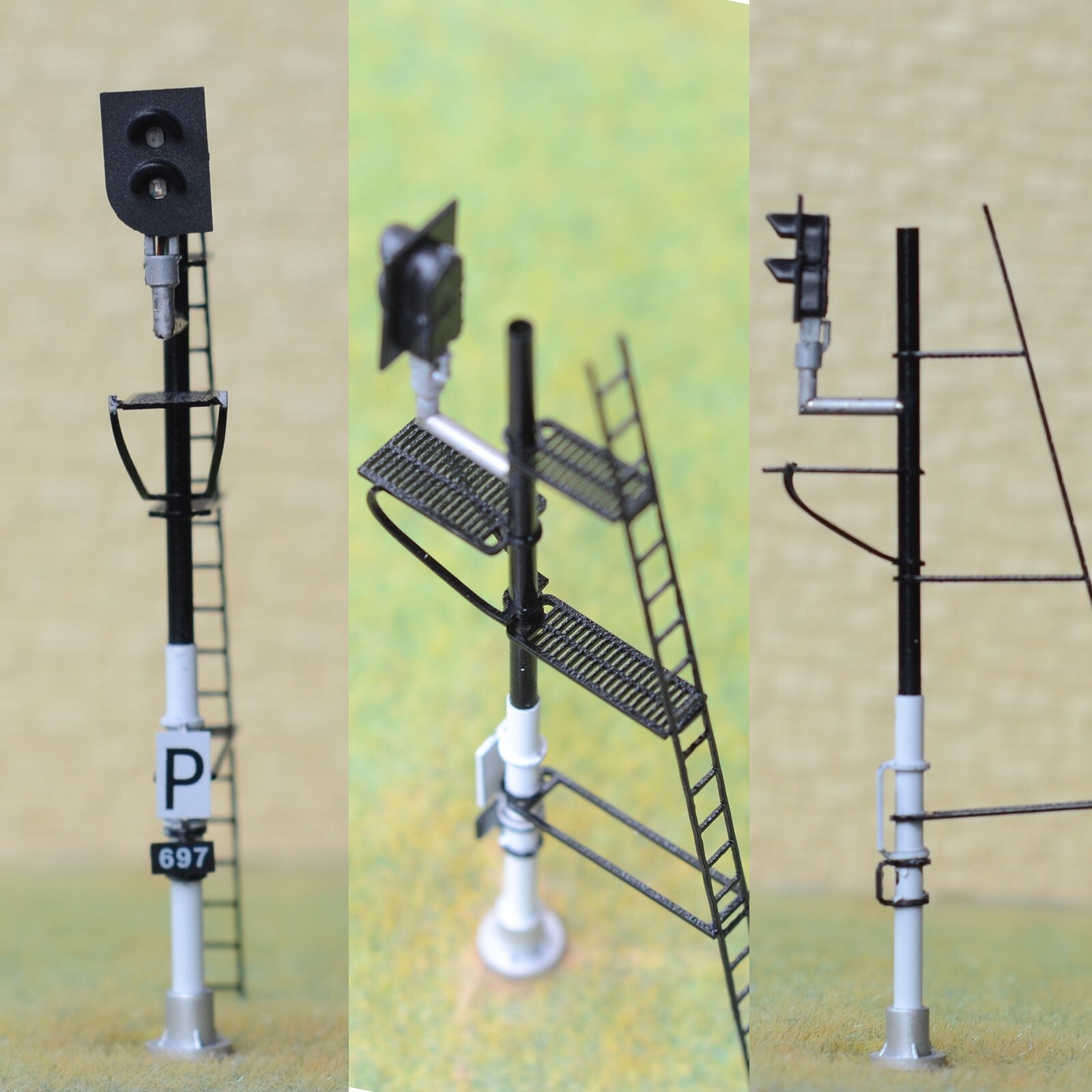 1 x HO scale model railroad European block signal light 2 aspects metal #ES2F