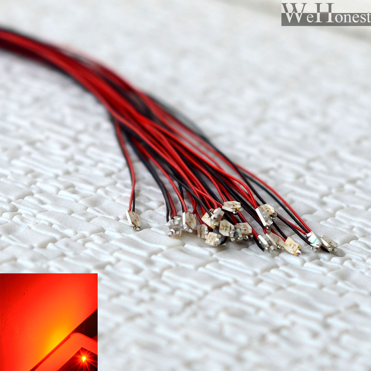 15 x Pre Wired Red #1206 SMD led street Lights Pre-soldered lamps HO N scale